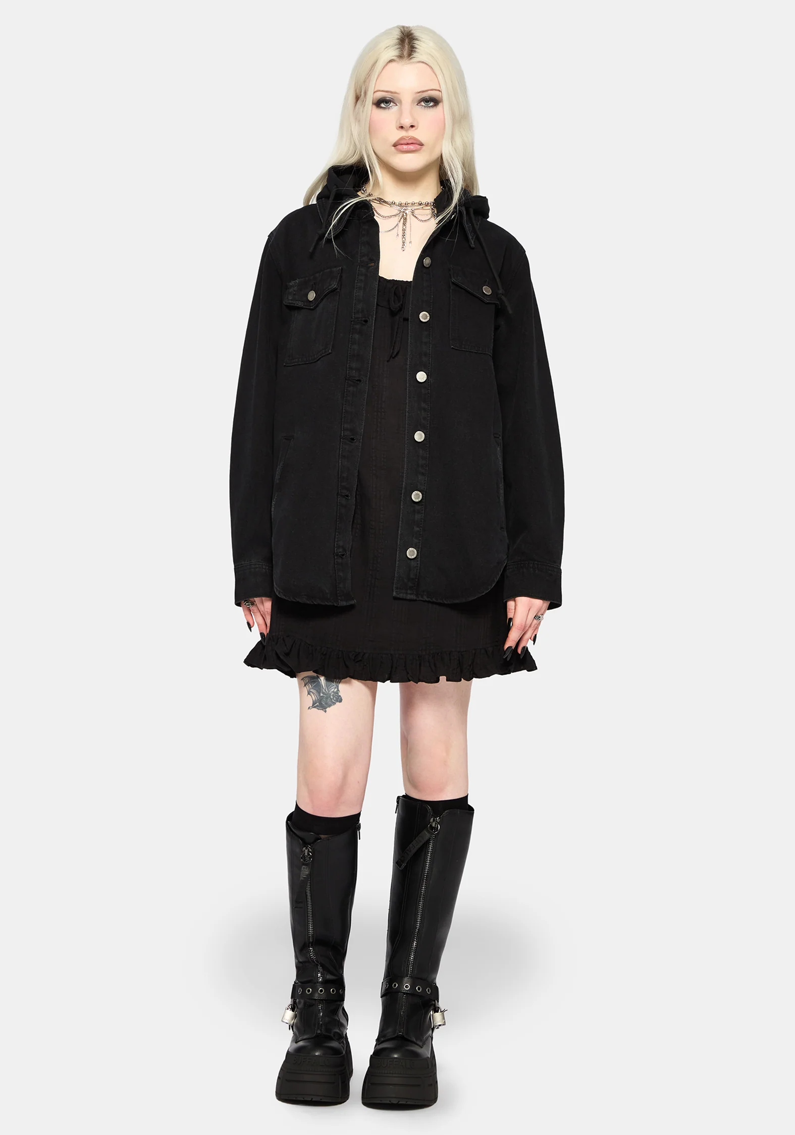 Nephra Frilly Sleeve Trapeze Mini Smock Dress - Image 5
