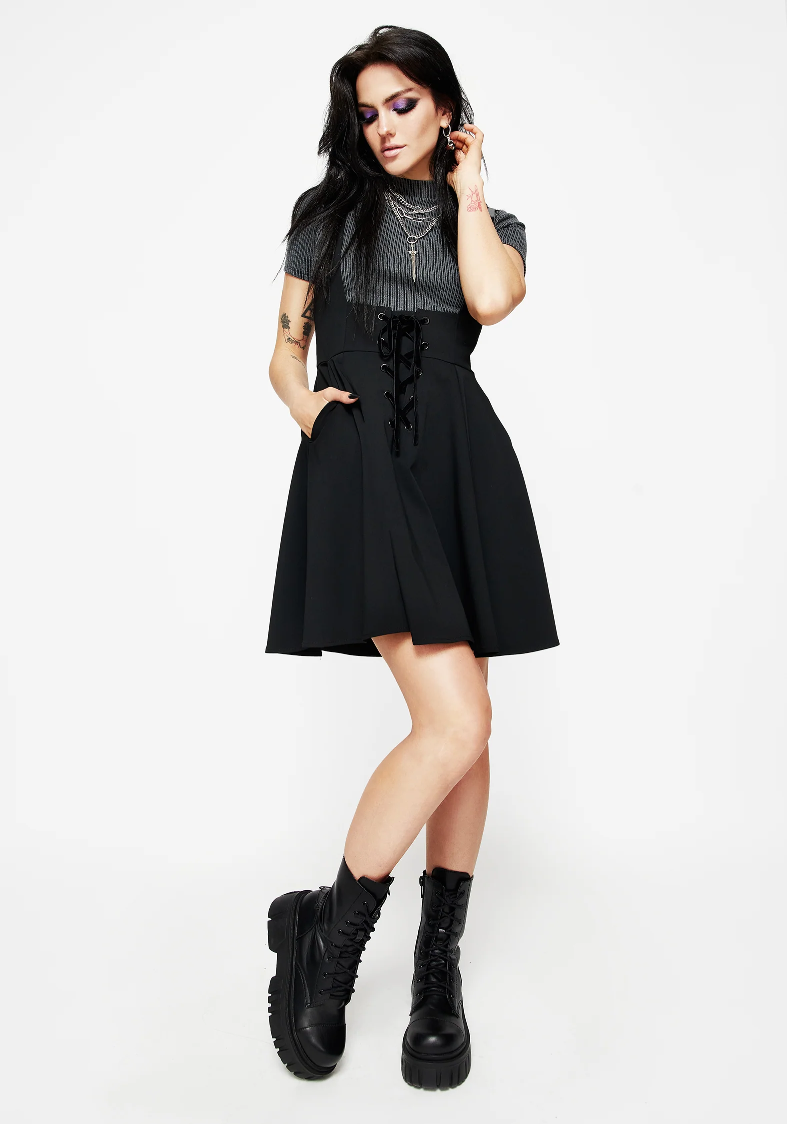 Nessa Lace Up Mini Dress - Image 6
