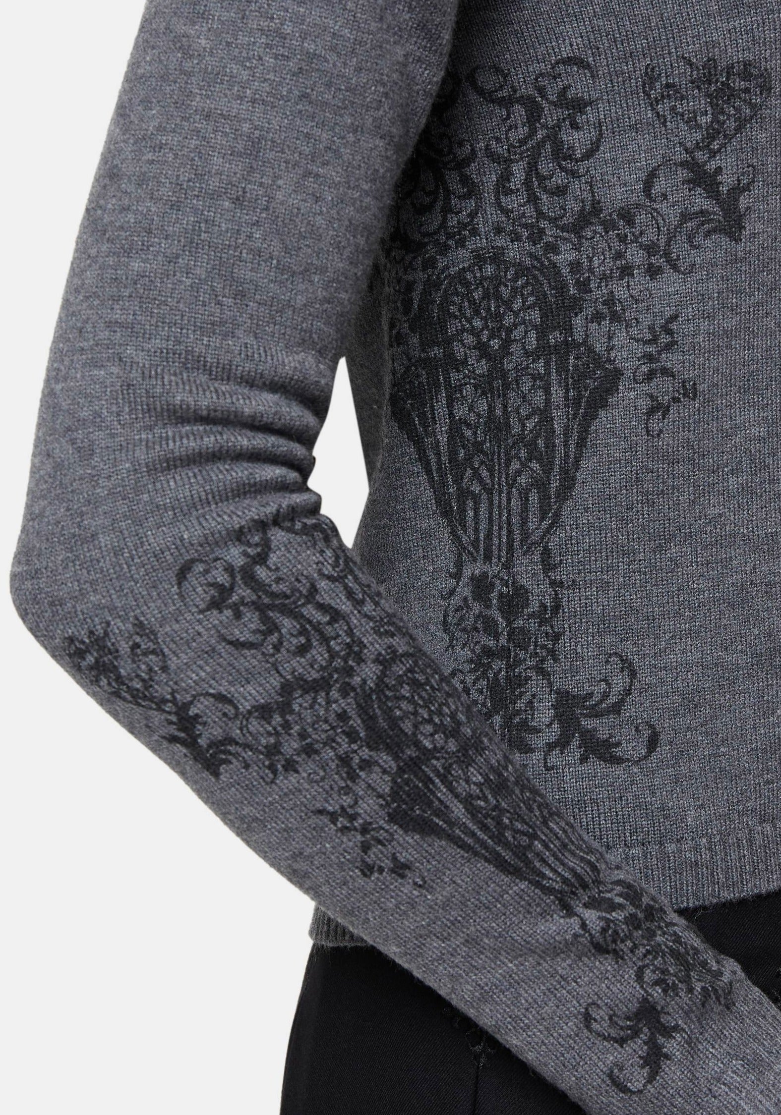 Nia Puff Sleeve Printed Arch Knit Cardigan - Image 2