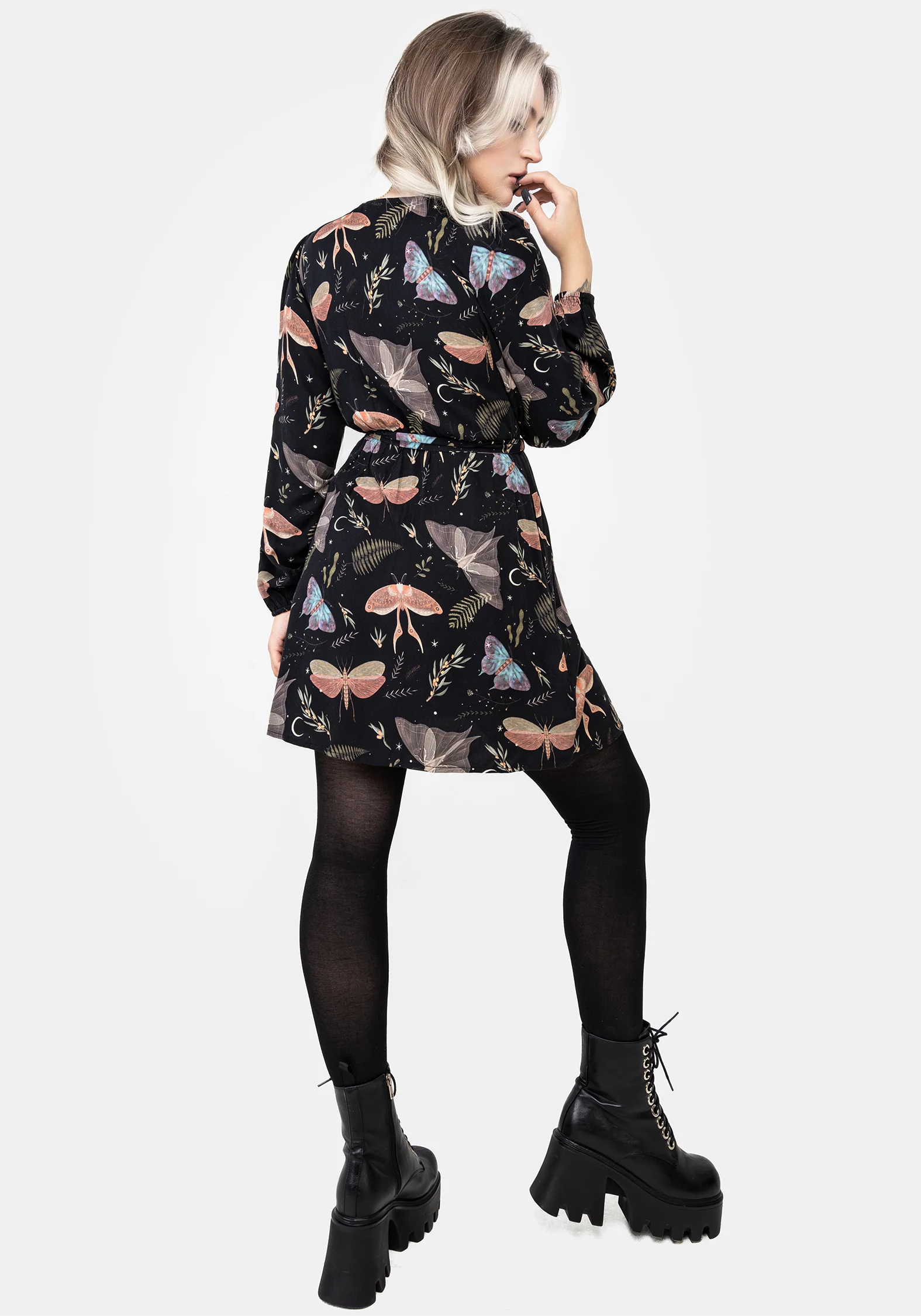 Nightmoth Mini Wrap Dress - Image 3
