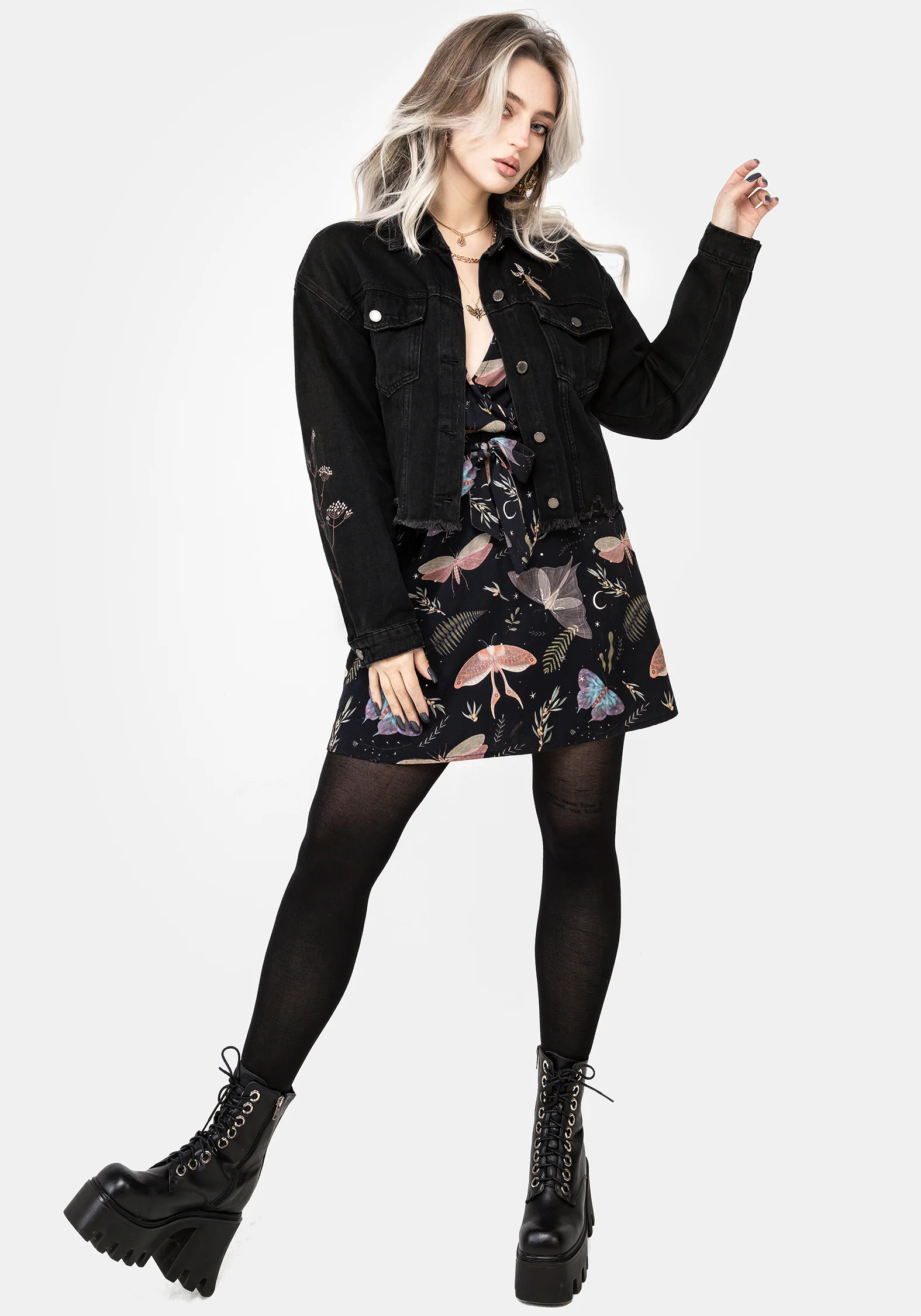 Nightmoth Mini Wrap Dress - Image 8