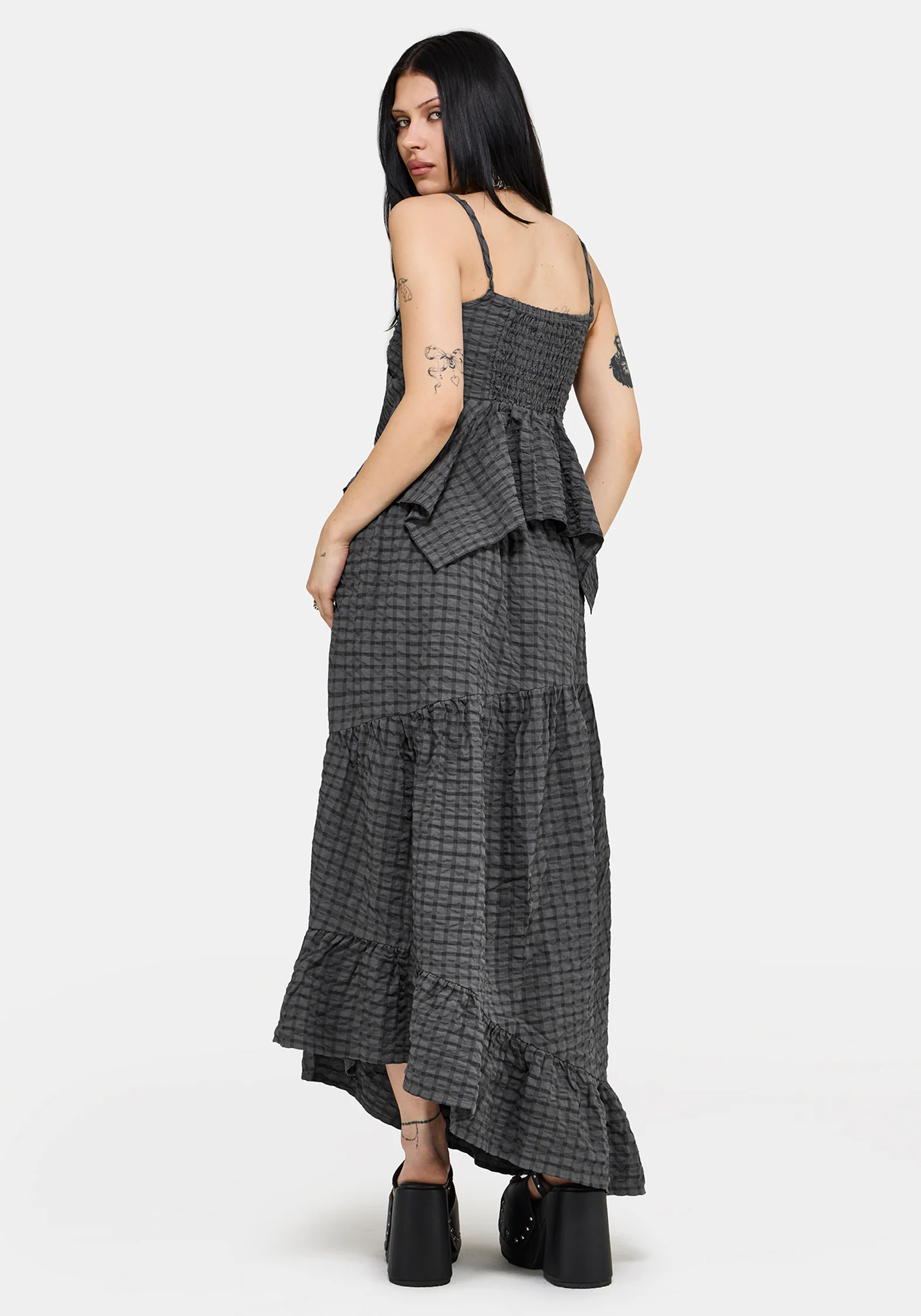 Nimira Check Ruche Hanky Hem Cami - Image 5
