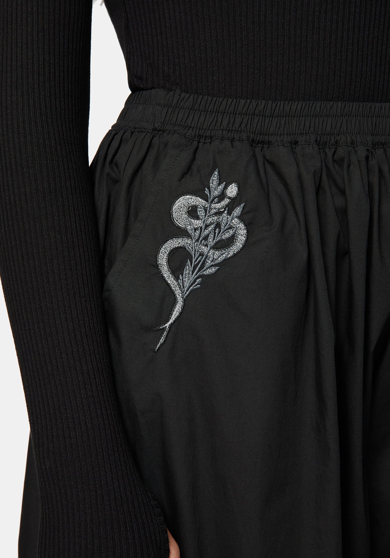 Nirah Embroidered Black Balloon Trouser - Image 2