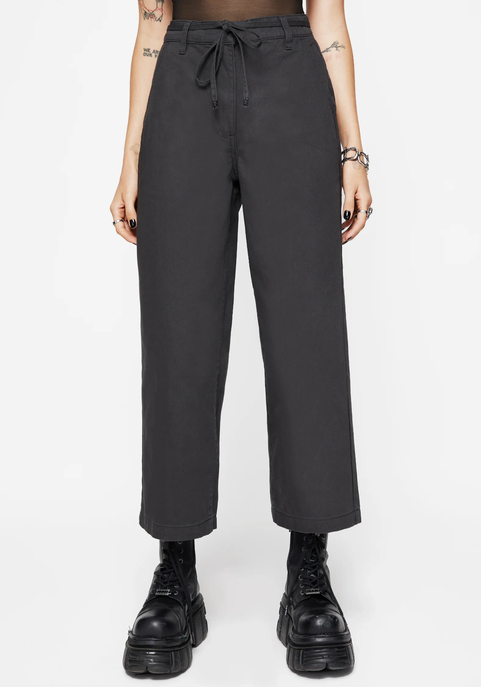 Octavia Tie Waist Snake Trim Wide Leg Trouser - Image 4
