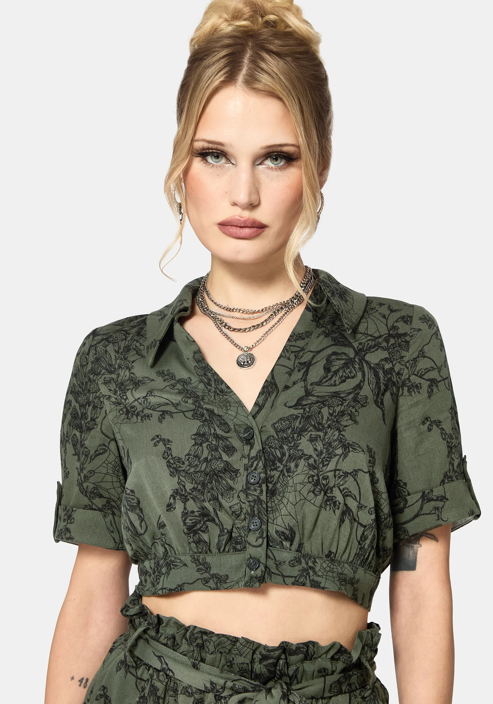 Orla Foxglove Potion Crop Short Sleeved Shirt