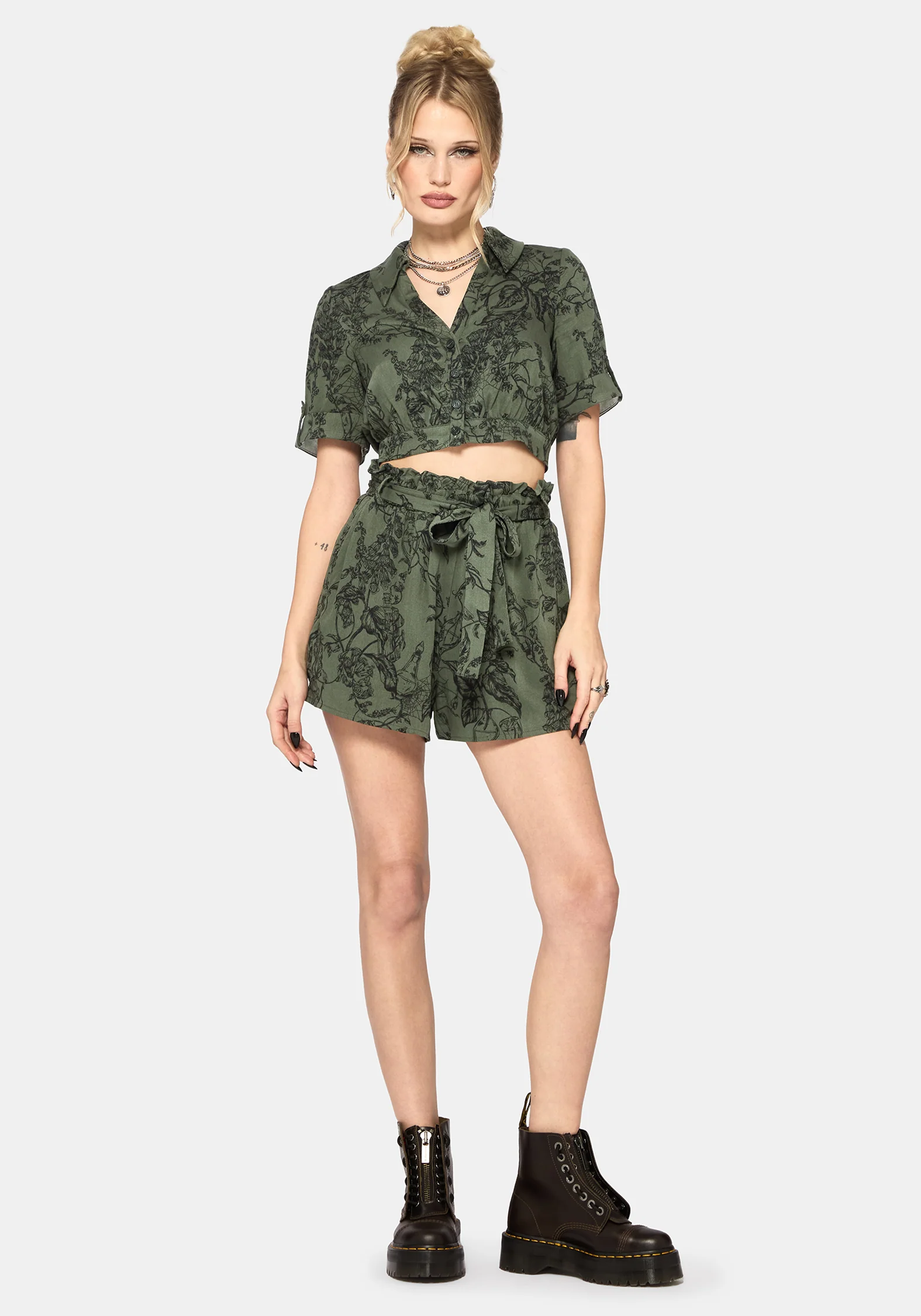 Orla Foxglove Potion Crop Short Sleeved Shirt - Image 5