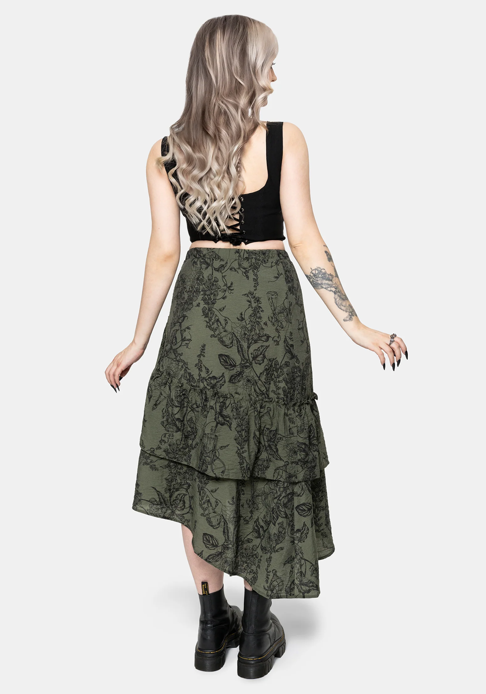 Orla Foxglove Potion Ruffle Midi Skirt - Image 3