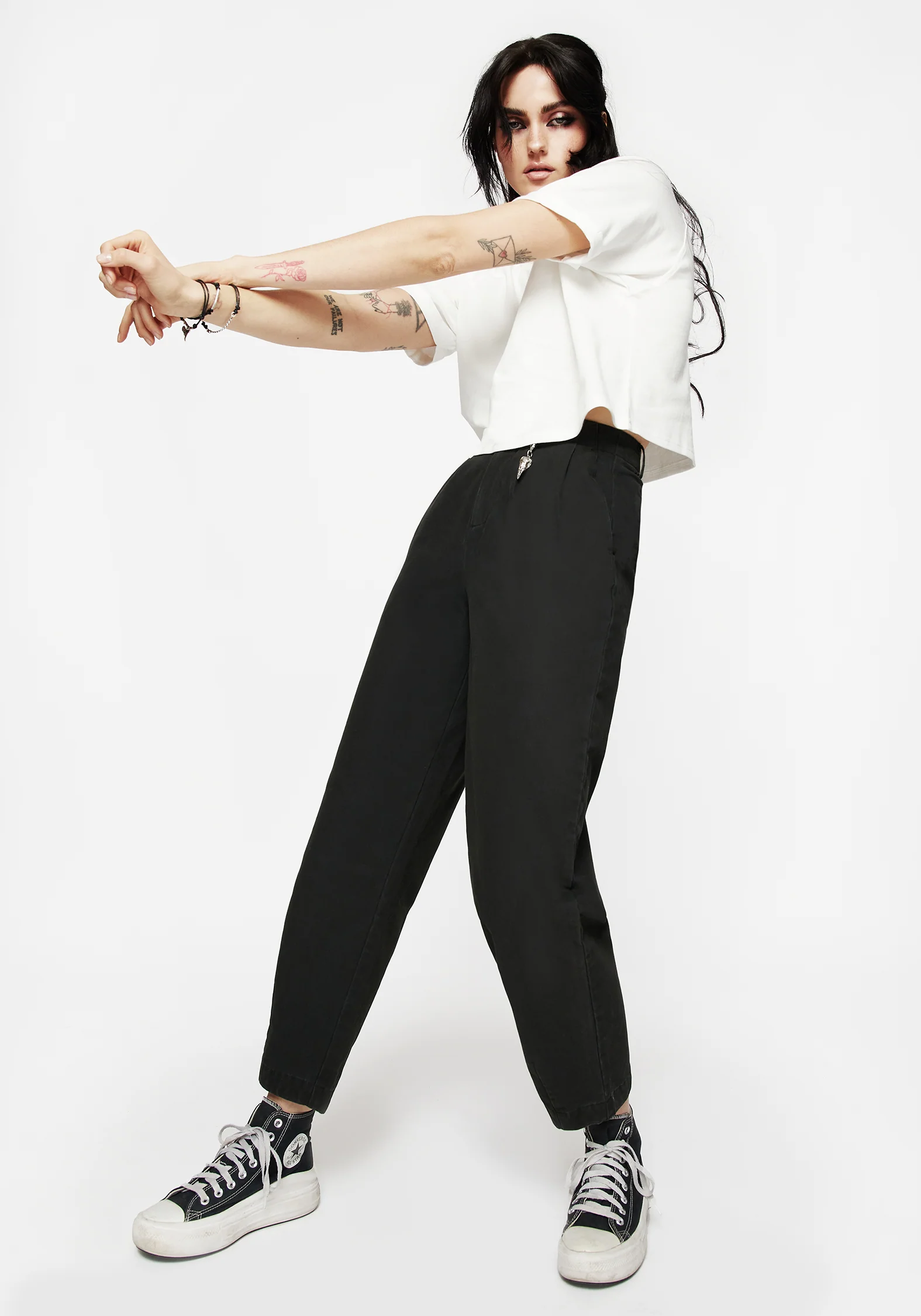Osteomancy Washed Cotton Tapered Trousers - Image 4