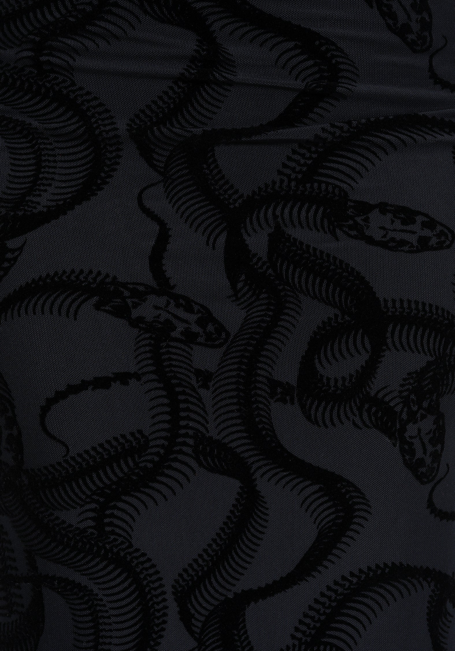 Paleo Flocked Mesh Skeletal Snake Long Sleeve Midaxi Dress - Image 7