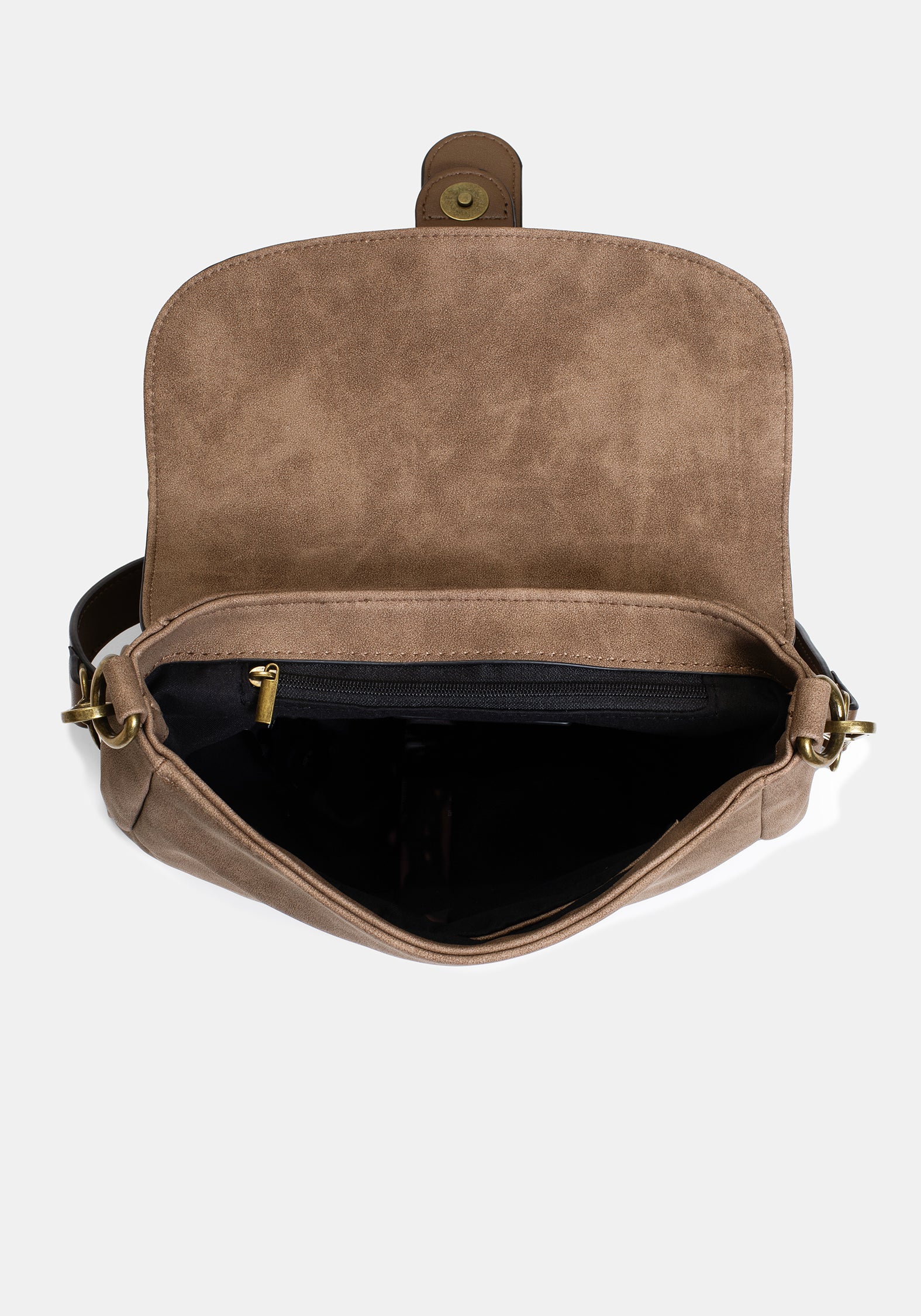Physis Faux Suede Fern Embroidered Shoulder Bag - Image 9