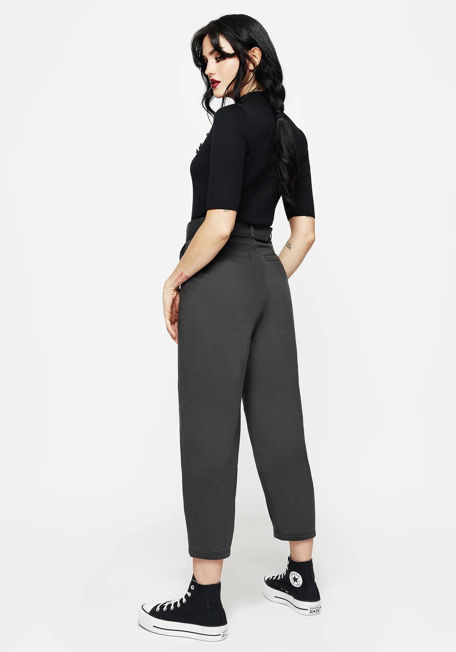 Pinhead Embroidered Belted Balloon Leg Trousers - Image 3