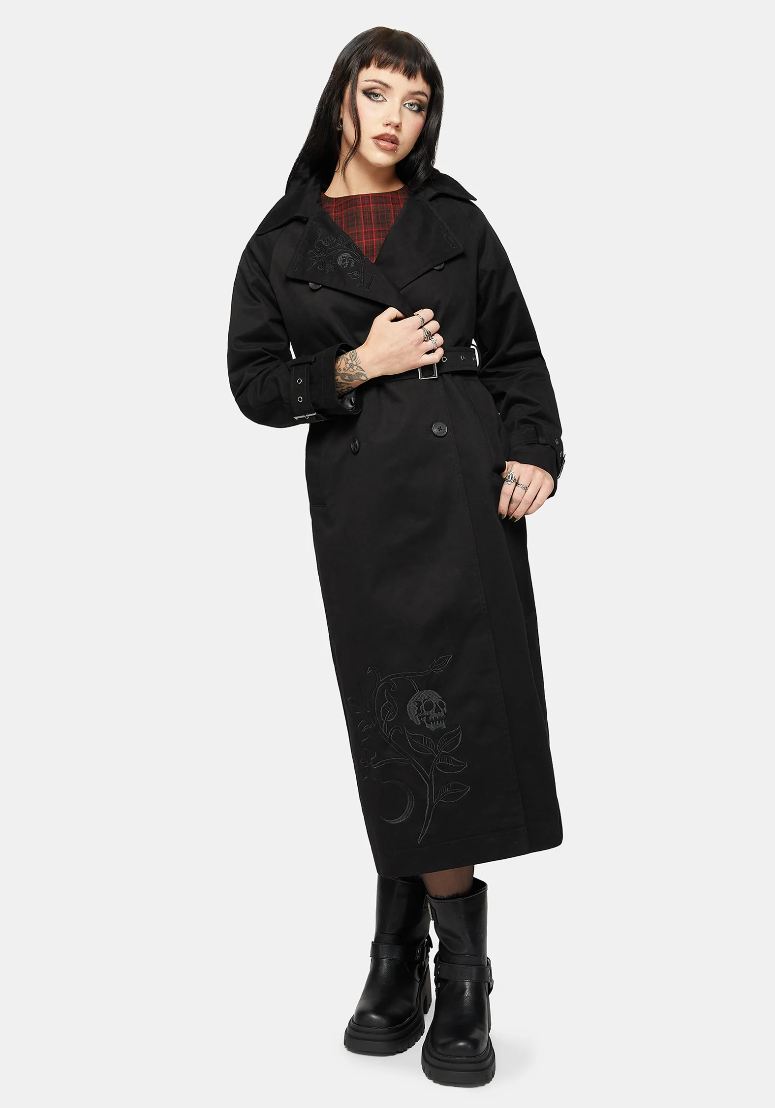 Poe Embroidered Trench Coat - Image 5