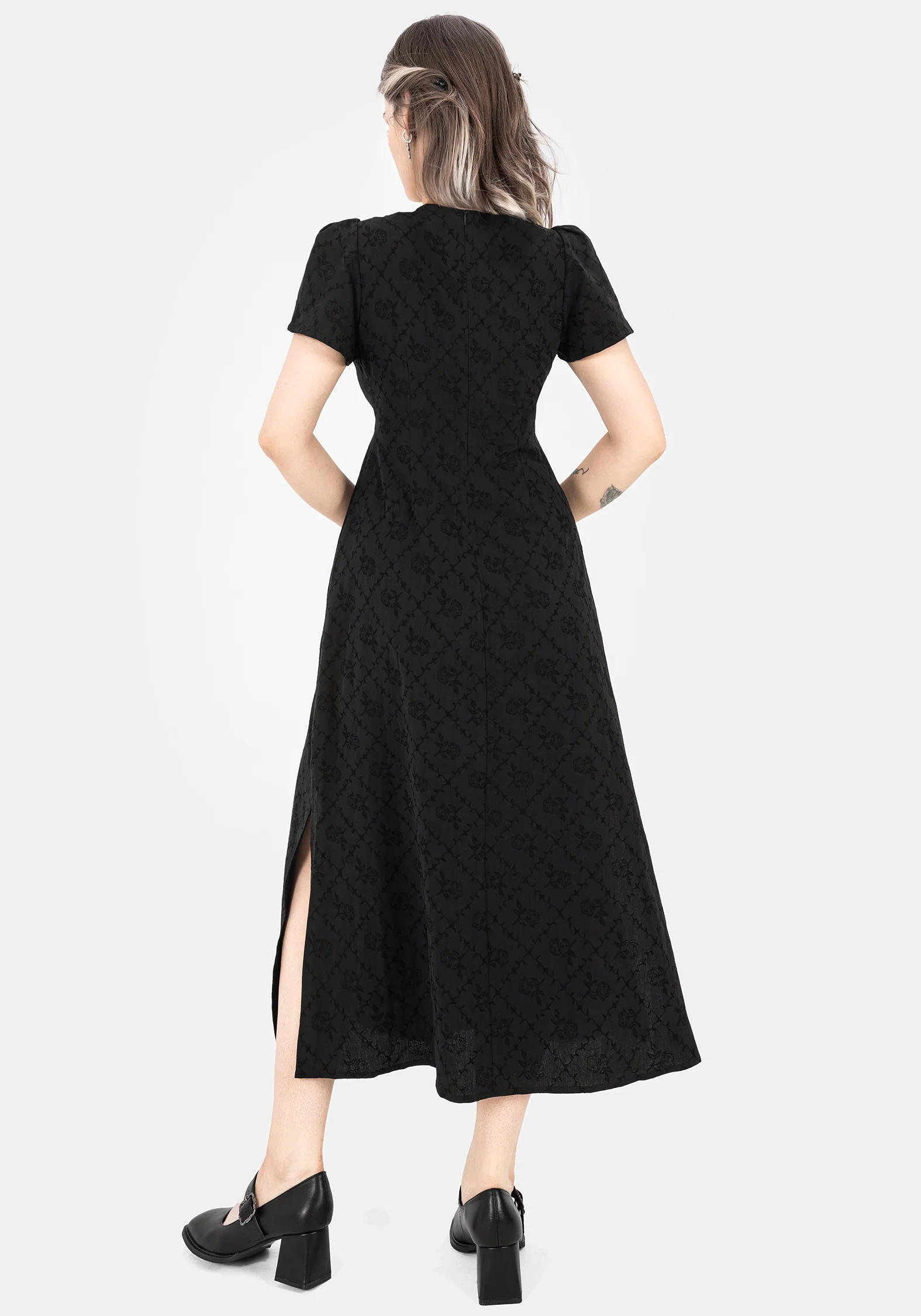 Polgara Floral Jacquard Midaxi Dress - Image 3