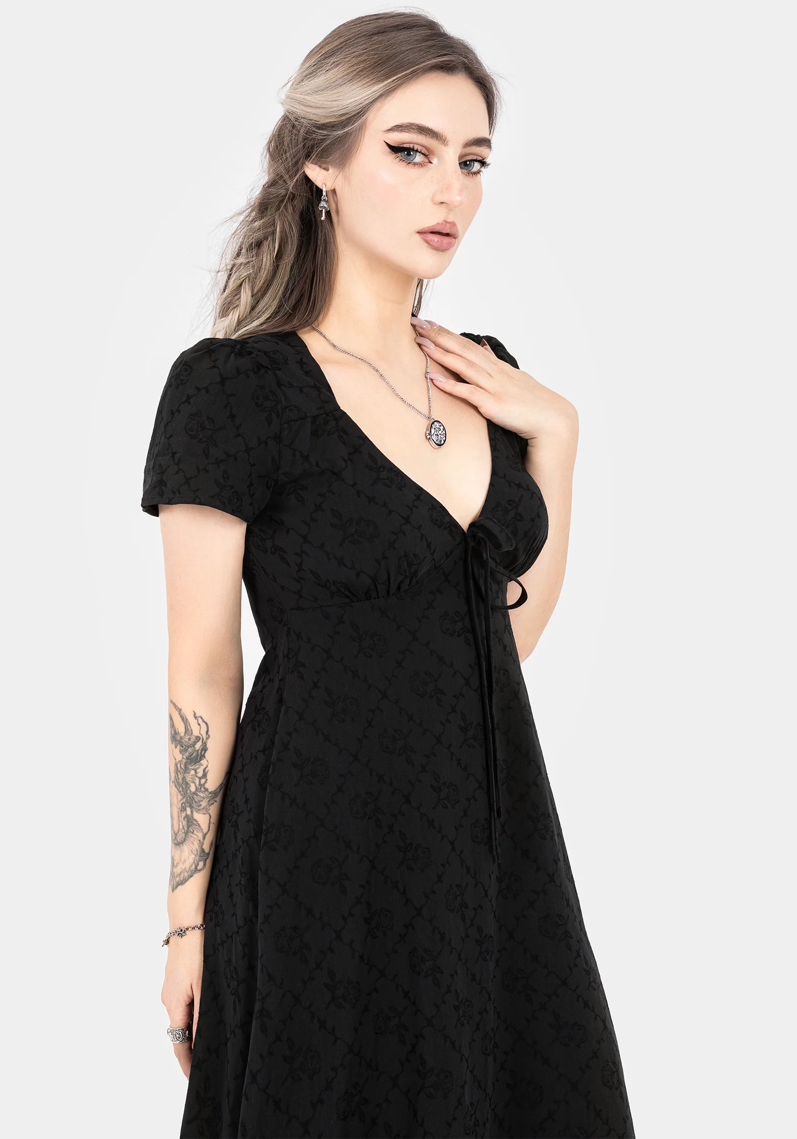 Polgara Floral Jacquard Midaxi Dress - Image 7