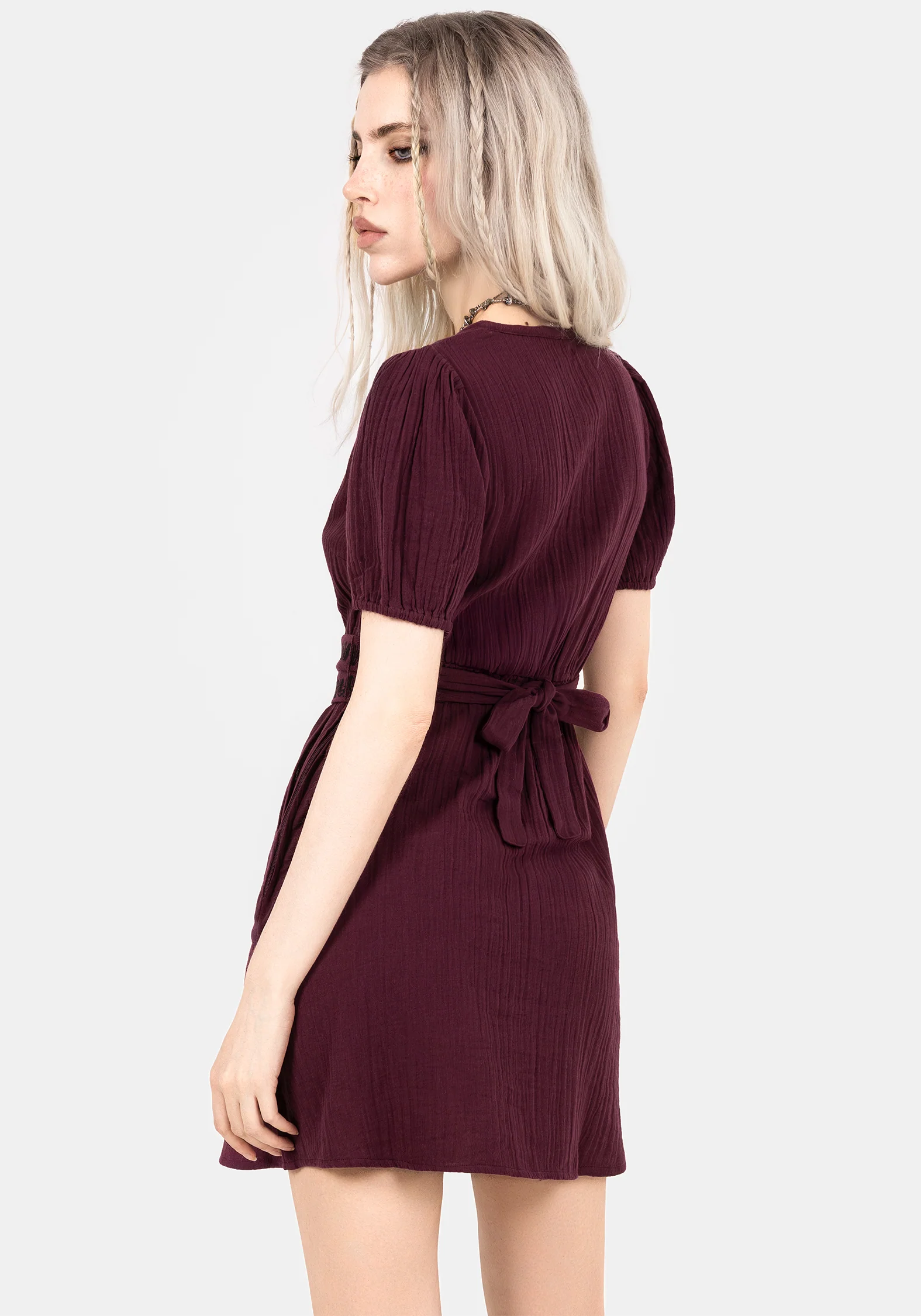 Poultice Embroidered Cotton Mini Dress - Image 3