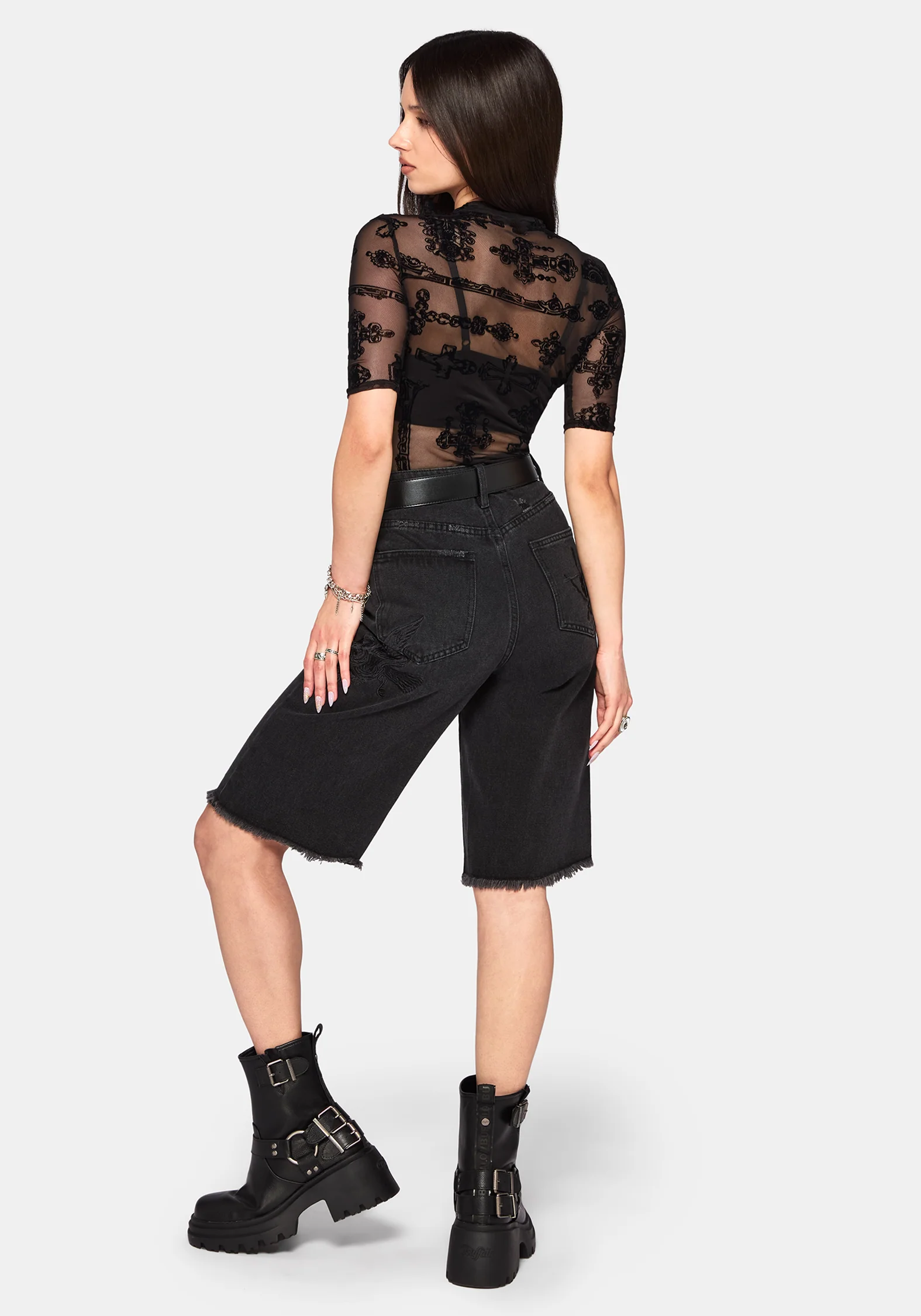Pyra Jewel Jinx Flock Mesh Top - Image 3