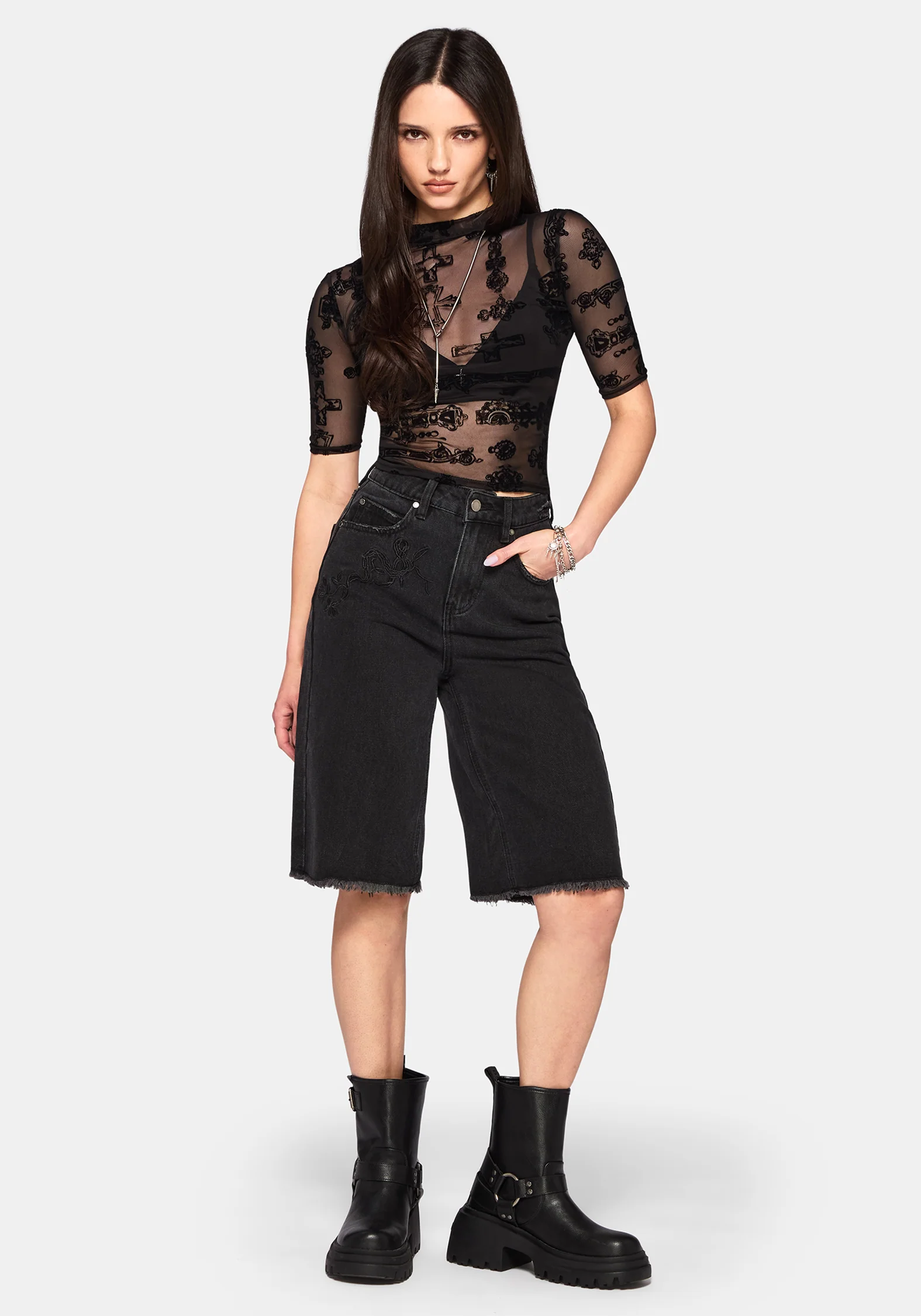 Pyra Jewel Jinx Flock Mesh Top - Image 5