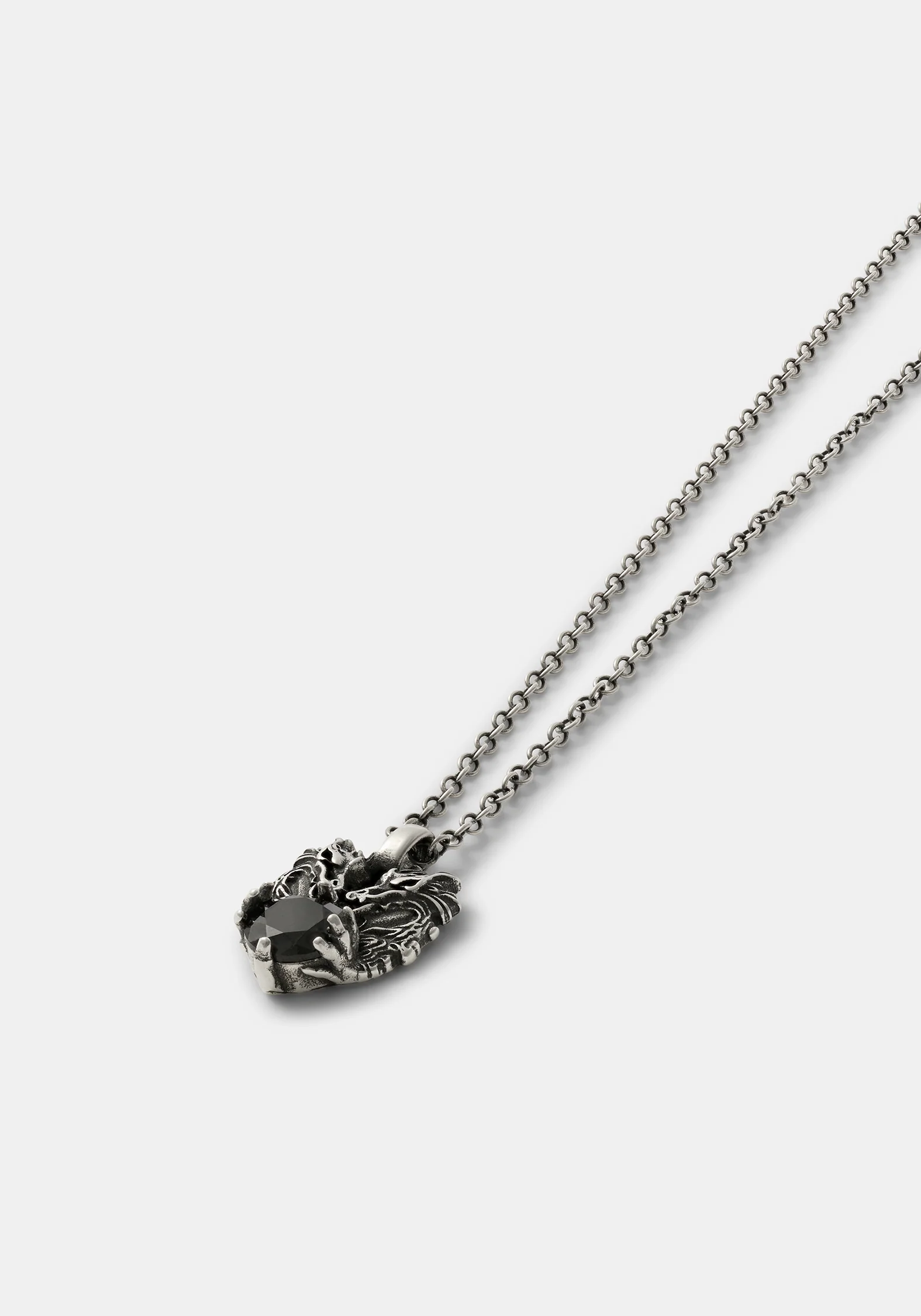 Querida Sterling Silver Black Spinel Dragon Pendant - Image 3
