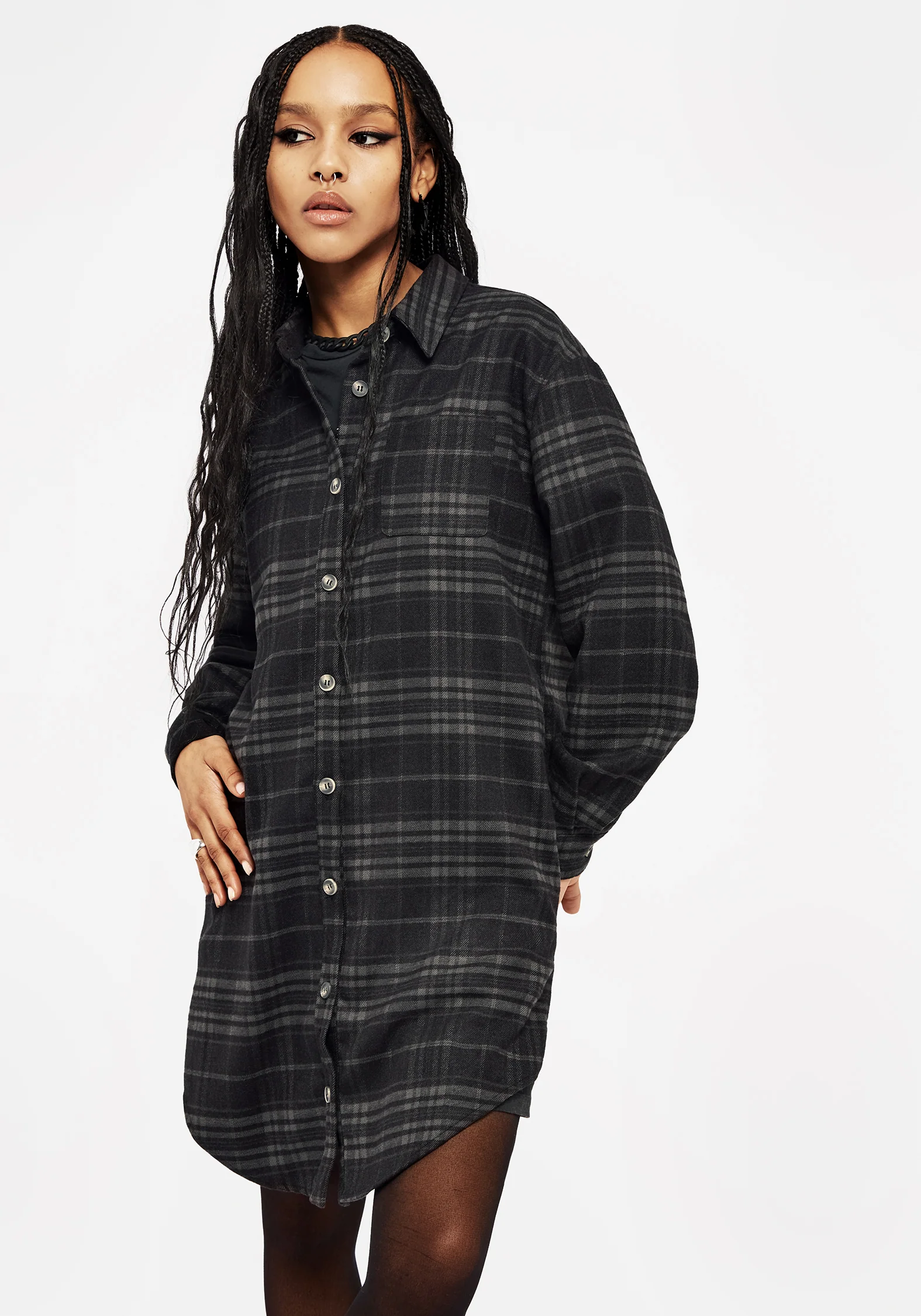 Reckless Check Longline Shirt - Image 6