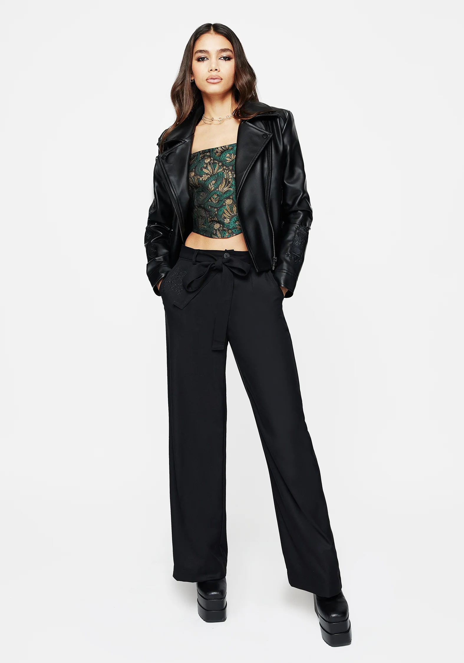Rena Snake Jacquard Corset Top - Image 6