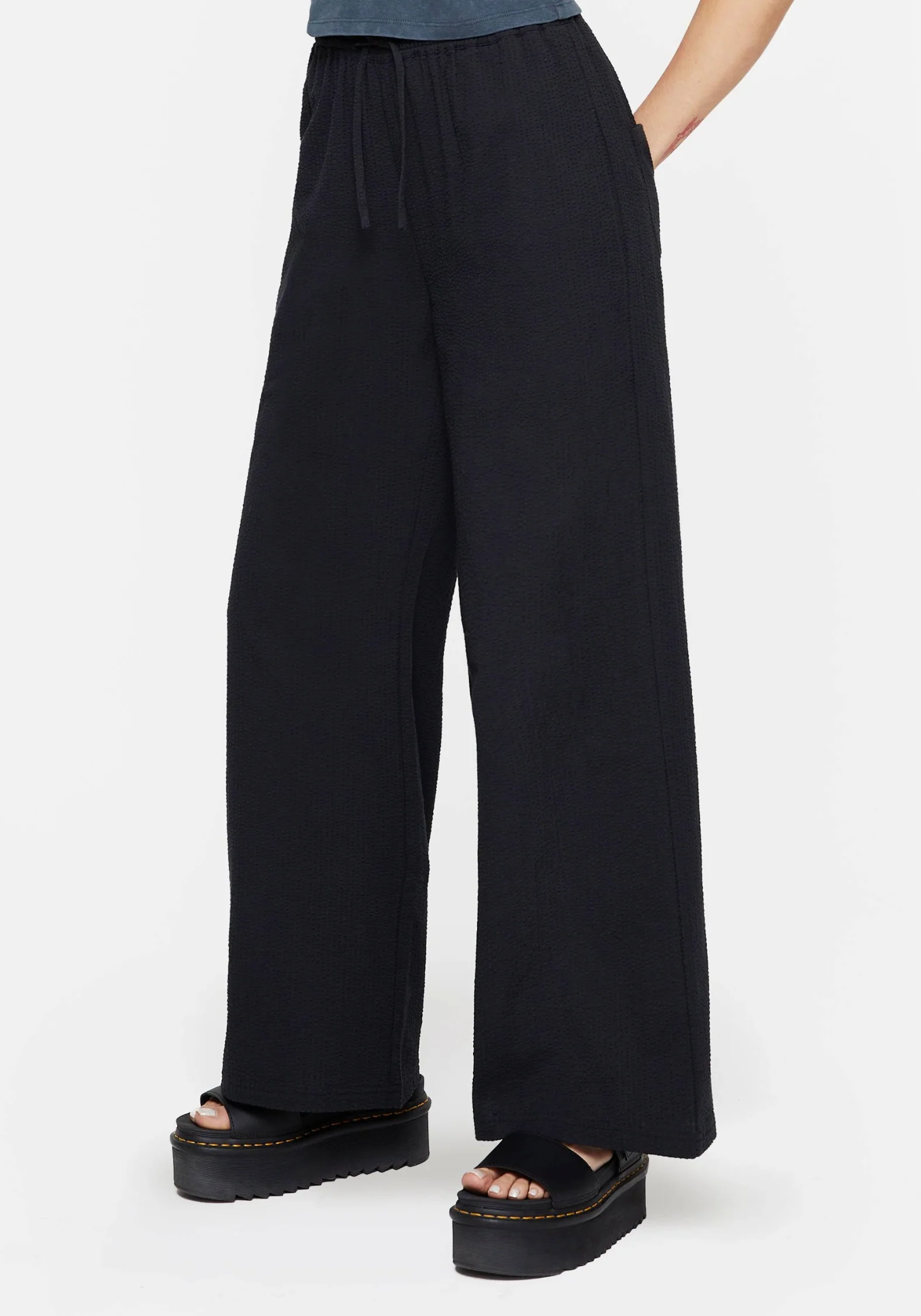 Rian Seersucker Straight Leg Trousers - Image 5