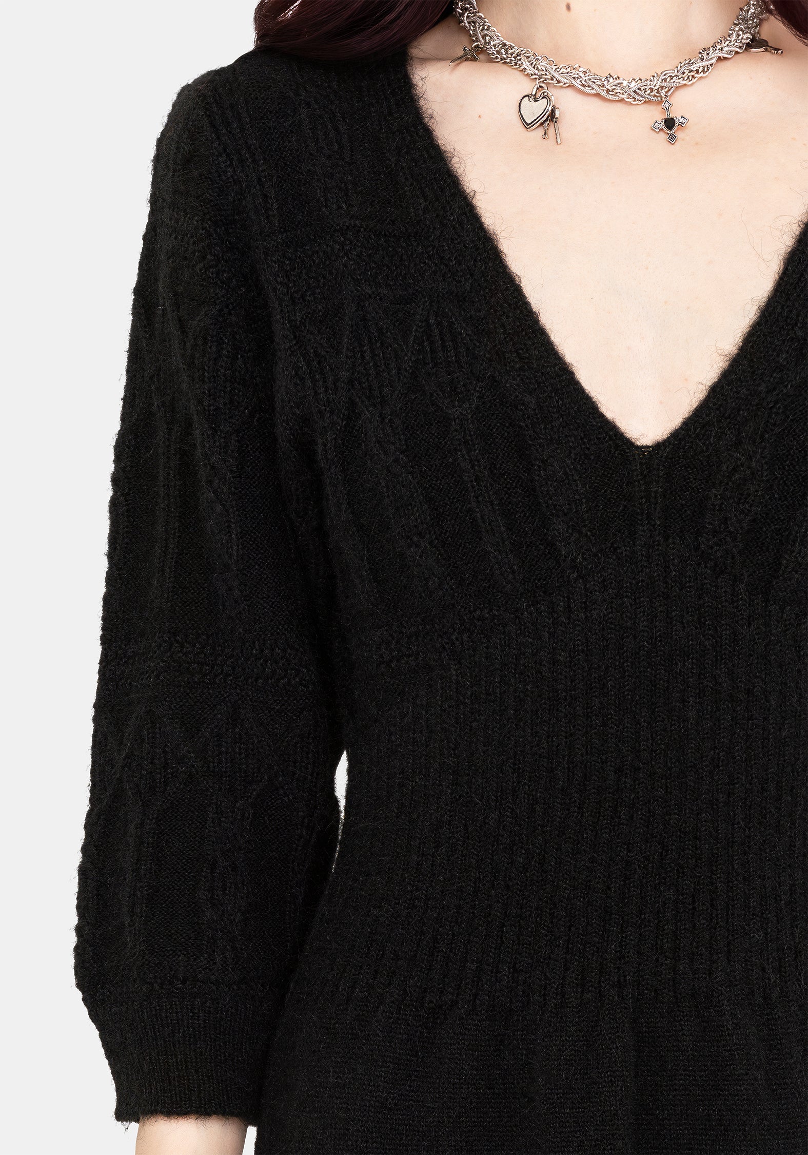 Ritual Gothic Architecture Cable Knit Mini Dress - Image 2