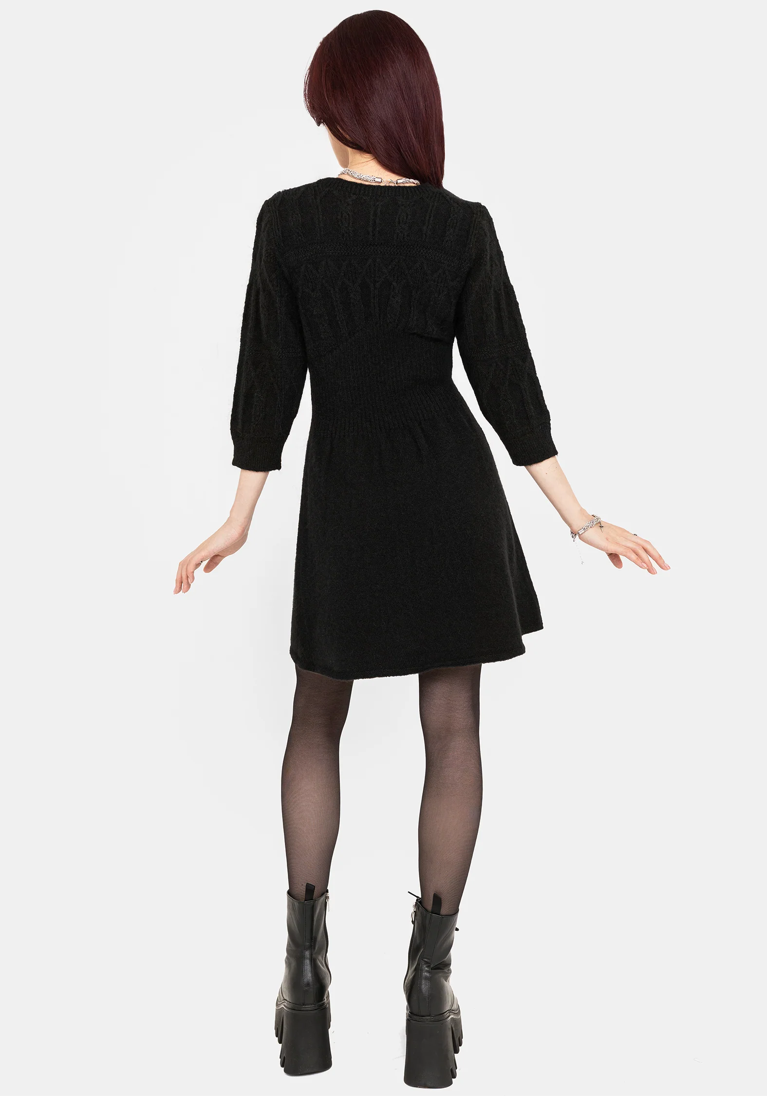Ritual Gothic Architecture Cable Knit Mini Dress - Image 3