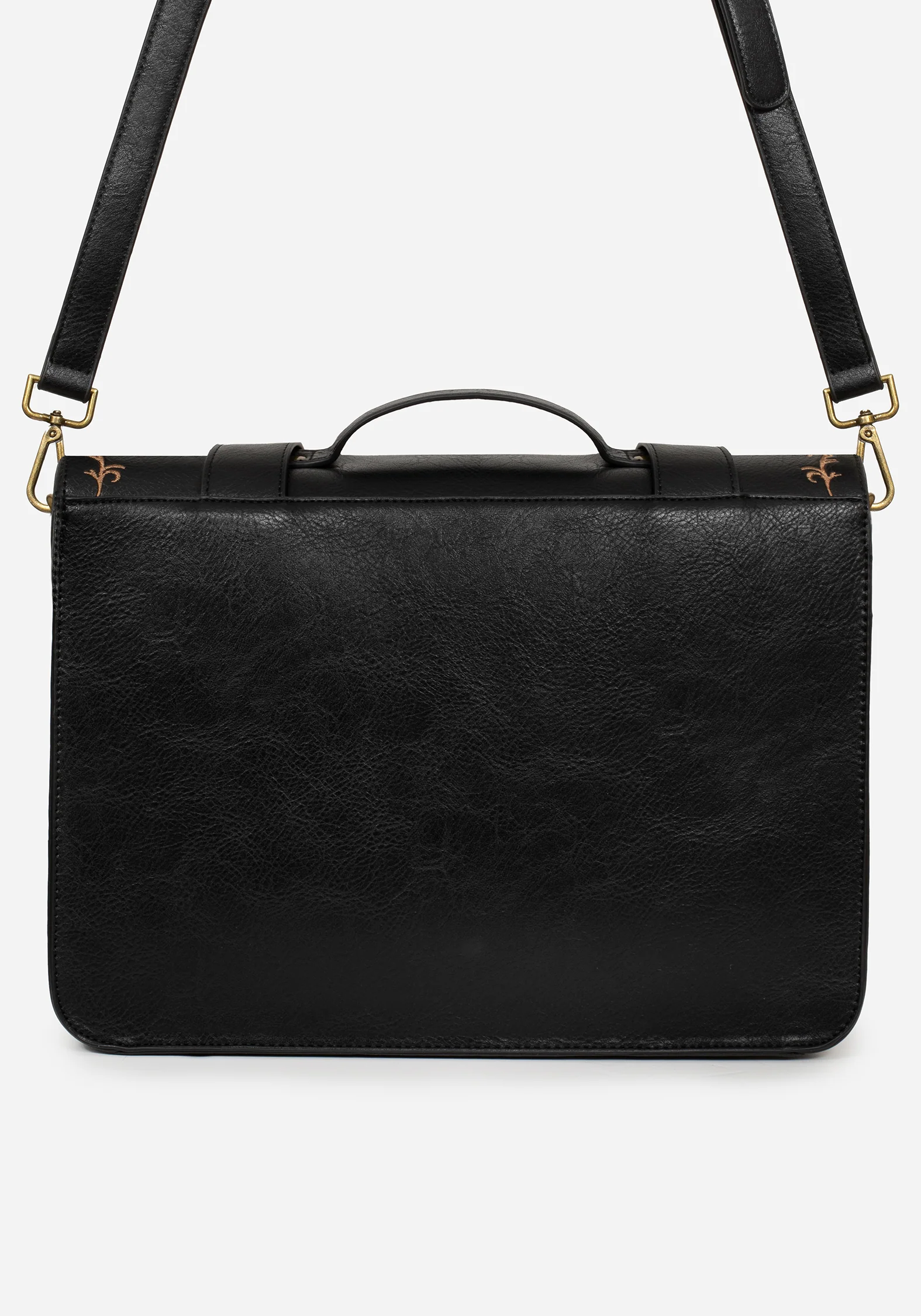 Rosamoth Buckle Vine Embroidered Satchel Bag - Black - Image 4