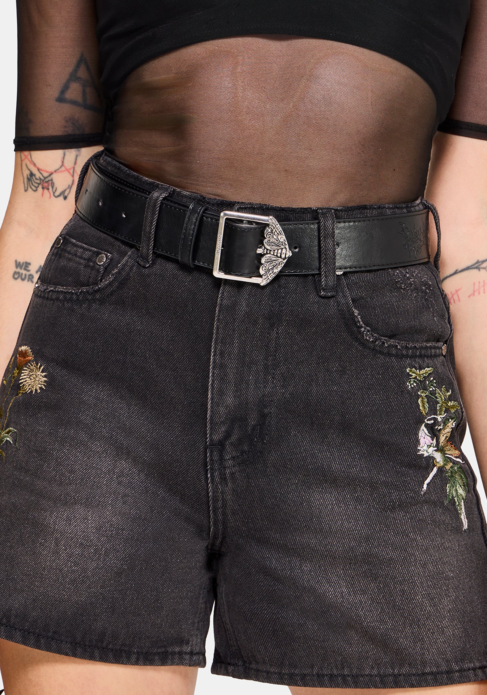 Rosamoth Debossed Buckle Belt - Silver - Image 7