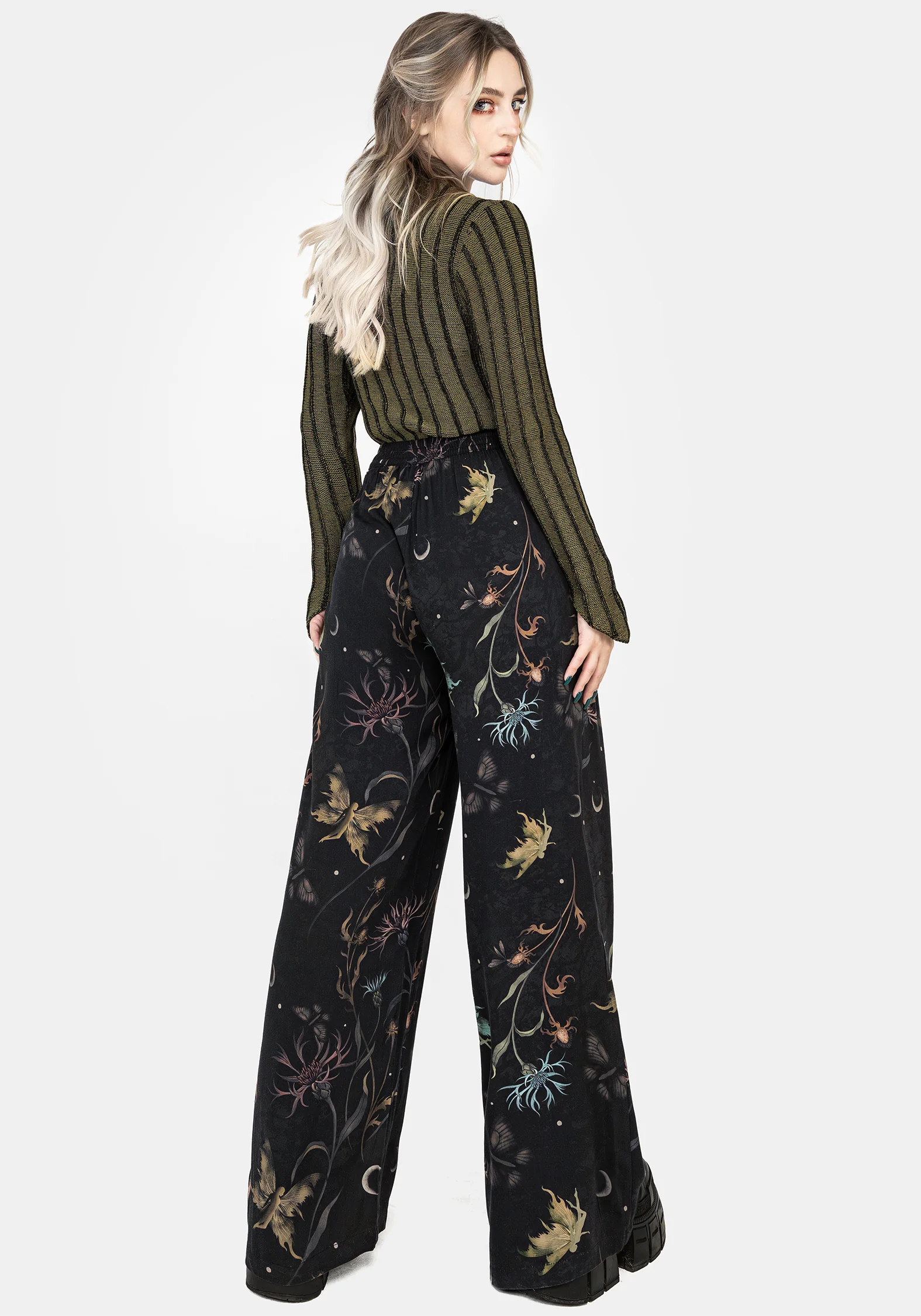 Rosanella Floral Print Straight Leg Trousers - Image 3