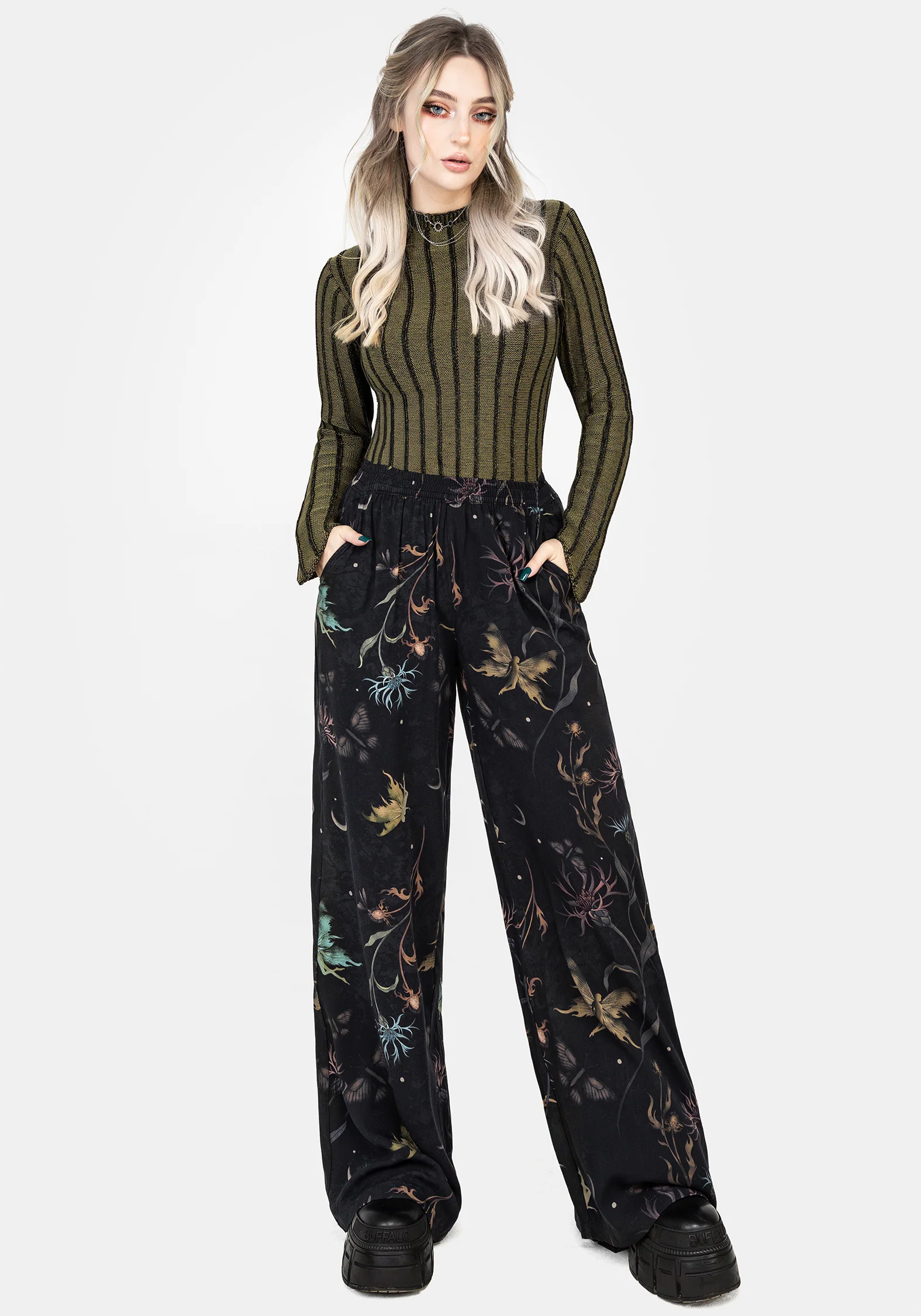 Rosanella Floral Print Straight Leg Trousers - Image 4
