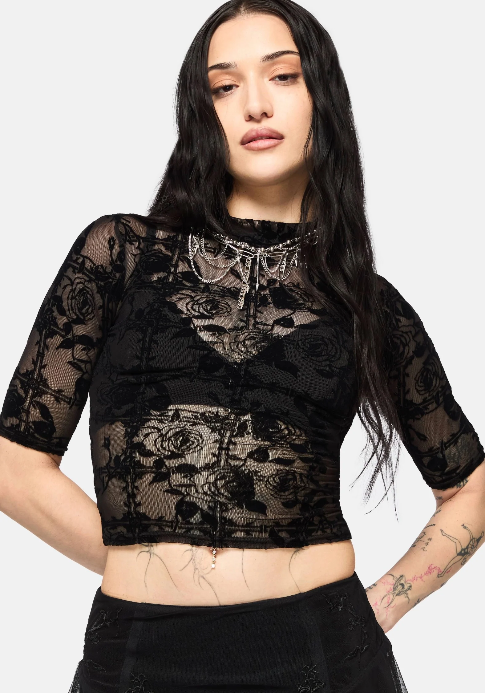 Rose Riot Flock Mesh Top - Image 5