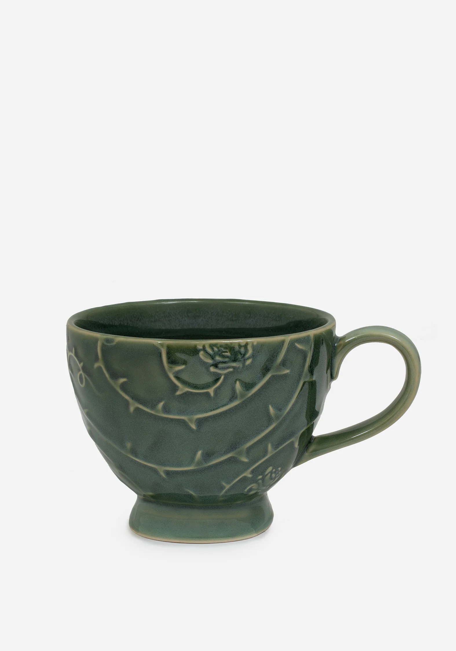 Rosethorn Floral Embossed Cup and Saucer Set - Image 4
