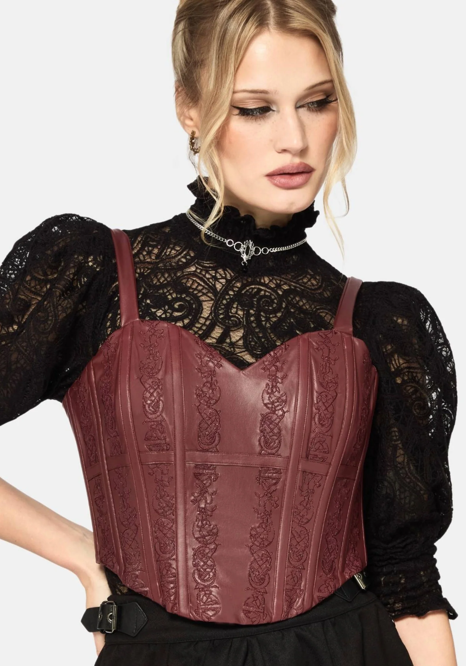 Rouvelle PU Red Corset - Image 2