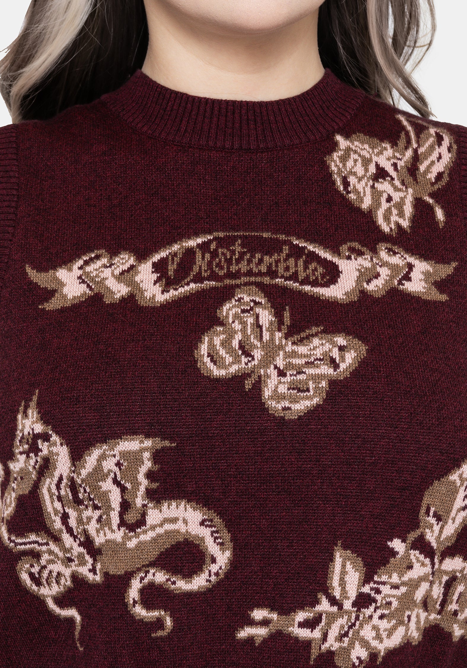 Rowana Dragon Printed Backless Knit Vest - Image 2
