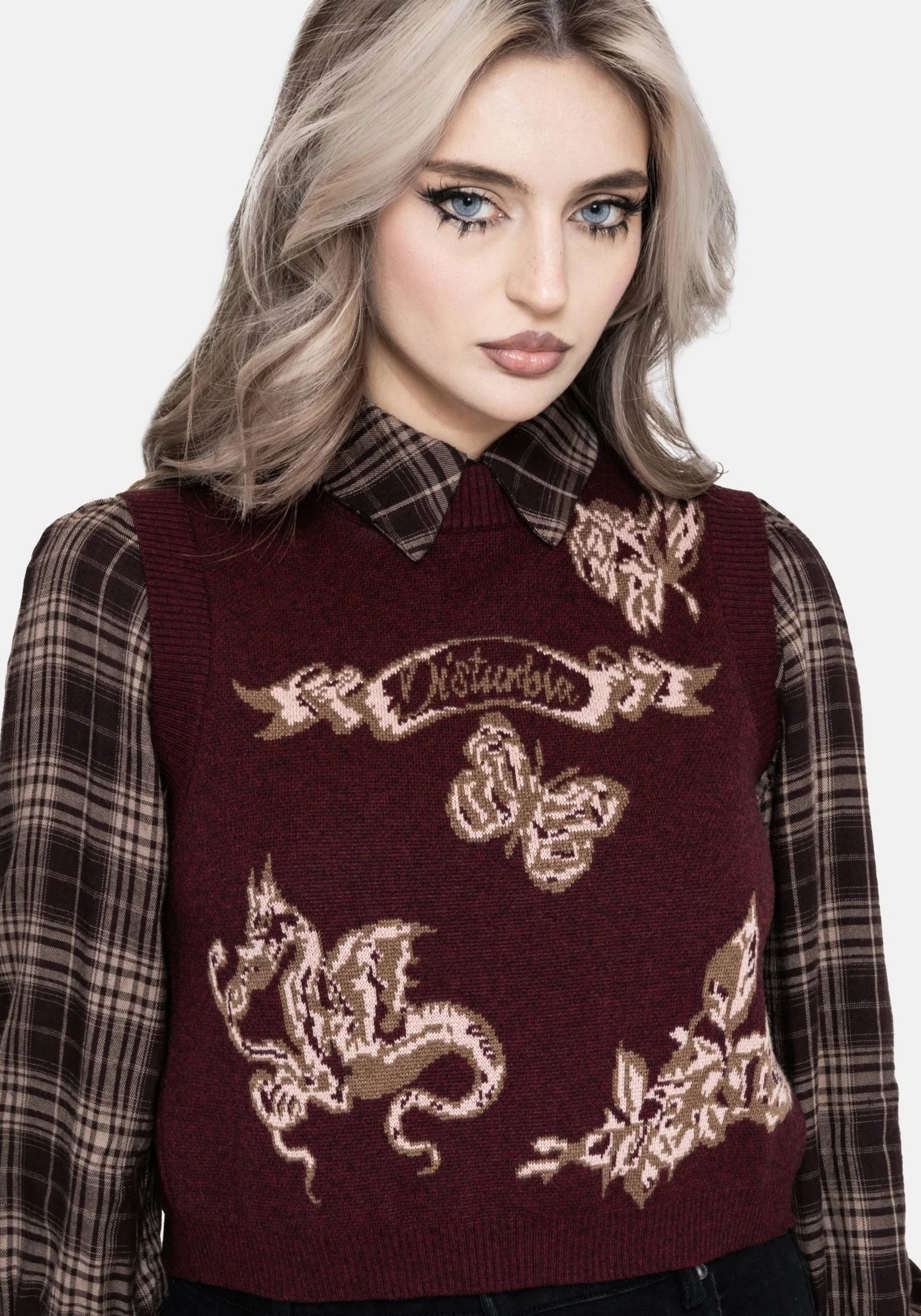 Rowana Dragon Printed Backless Knit Vest - Image 4