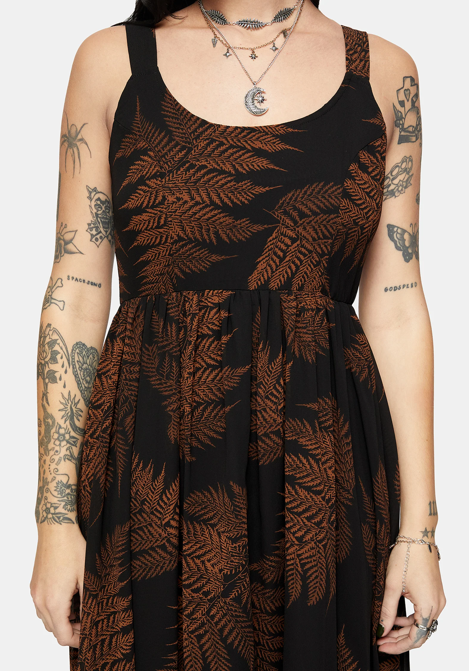 Ruin Fern Chiffon Handerkerchief Hem Midaxi Dress - Image 5