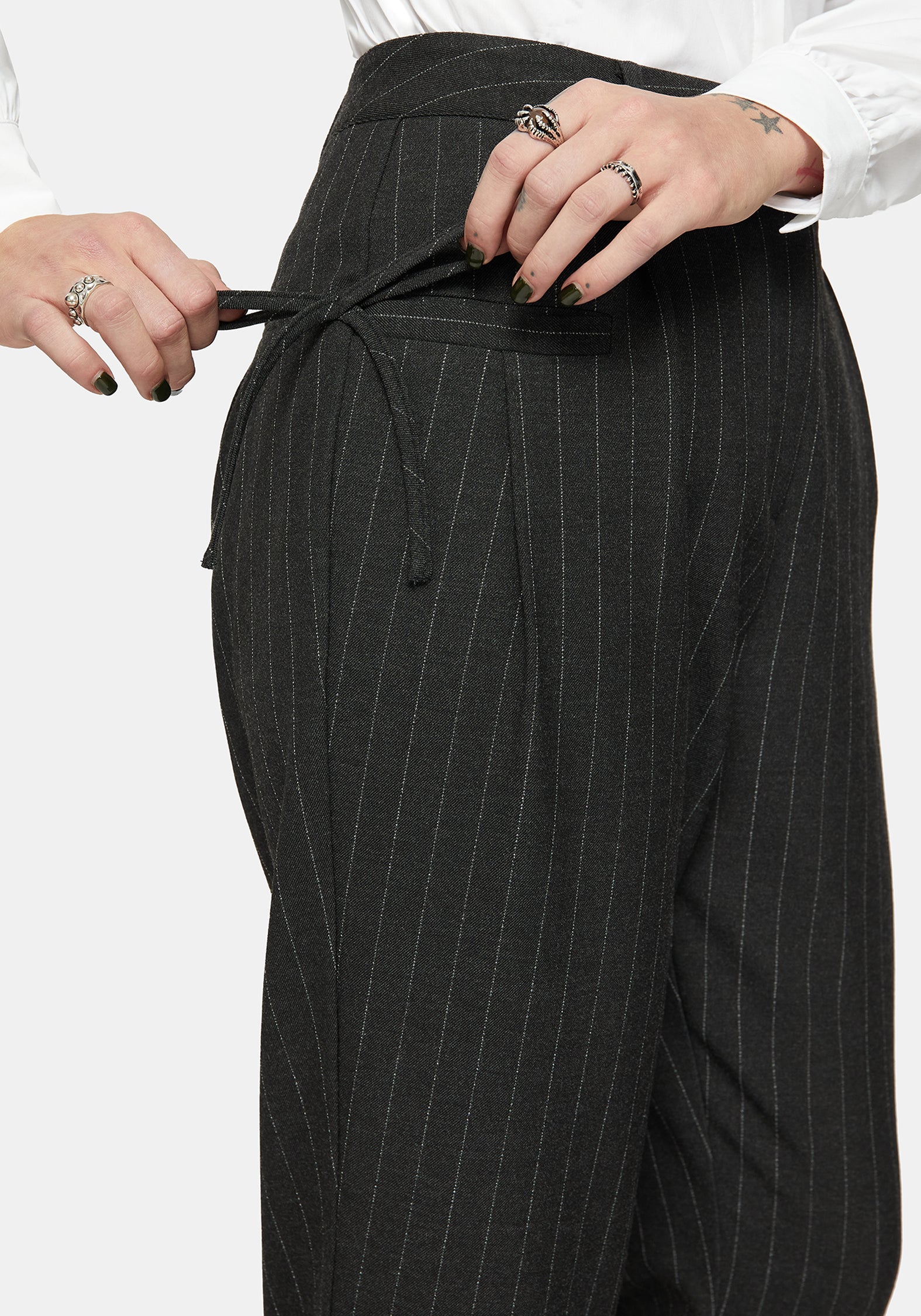 Sabrina Pinstripe Bow Detail Trouser - Image 2