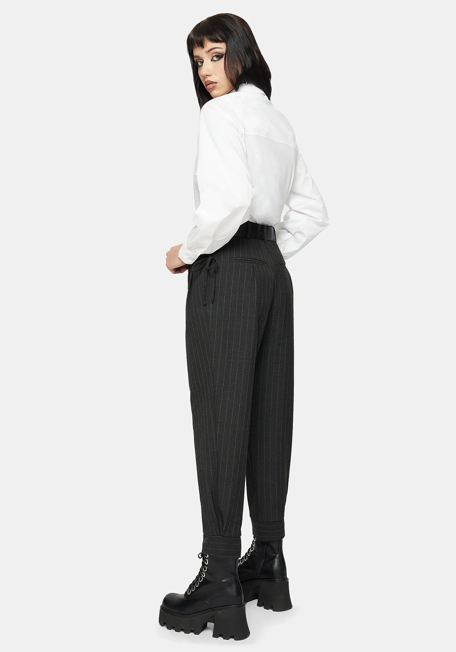 Sabrina Pinstripe Bow Detail Trouser - Image 3