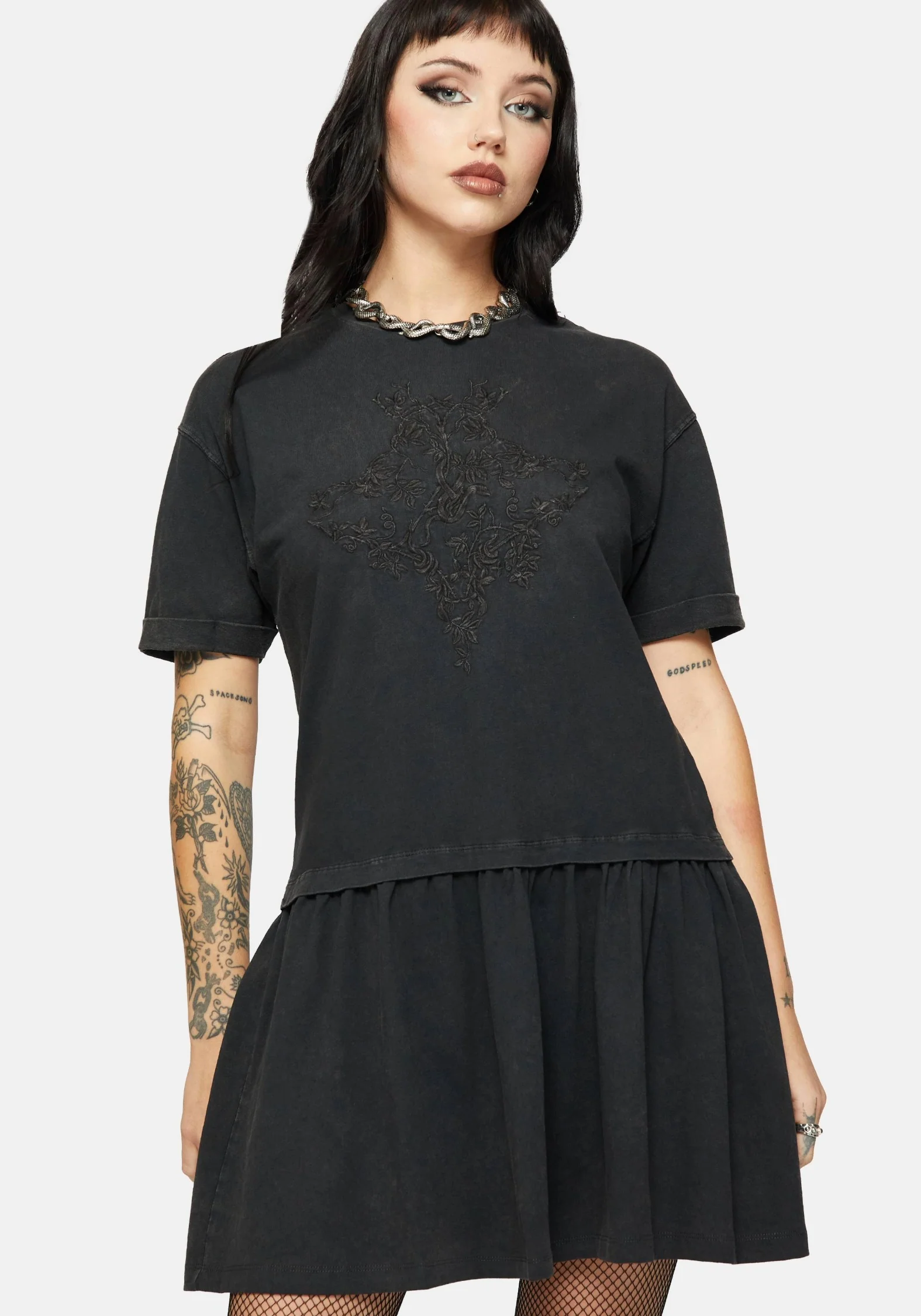 Saski Thorn Drop Waist Skater Dress - Image 4