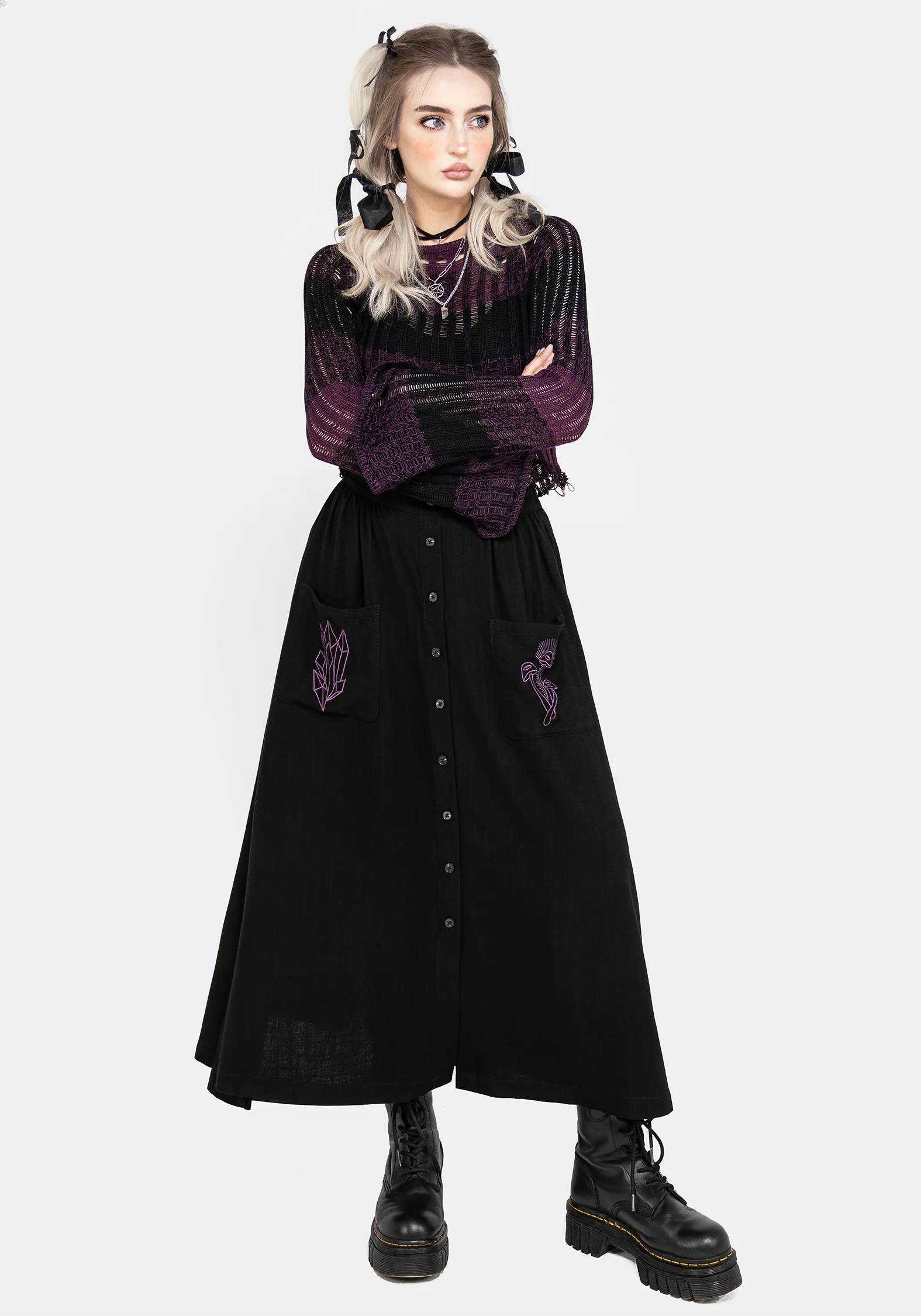 Scutellaria Button Up Midaxi Skirt - Image 5