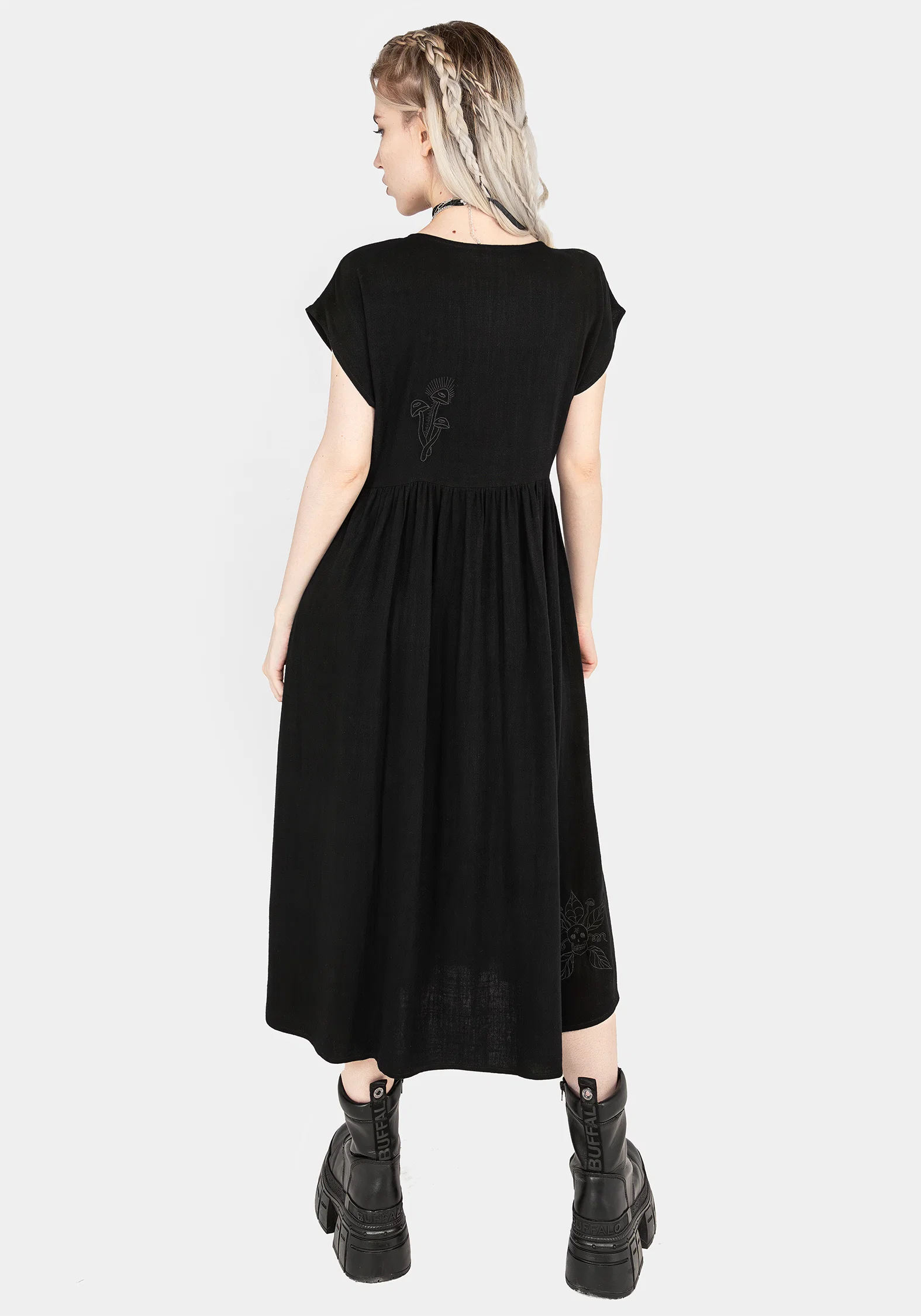 Scutellaria Embroidered Button Up Midi Dress - Image 3