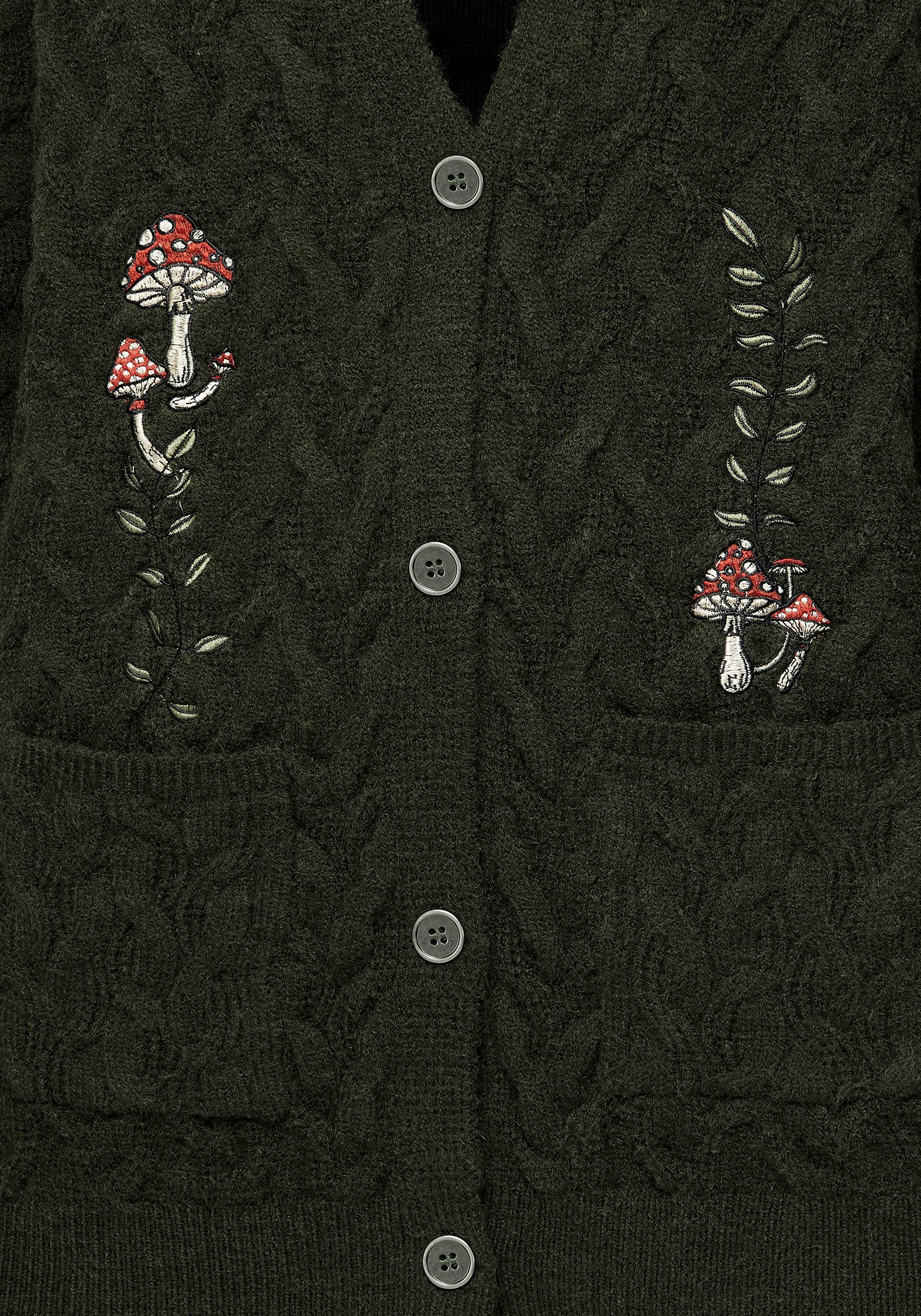 Seelie Embroidered Cable Knit Cardigan - Image 2