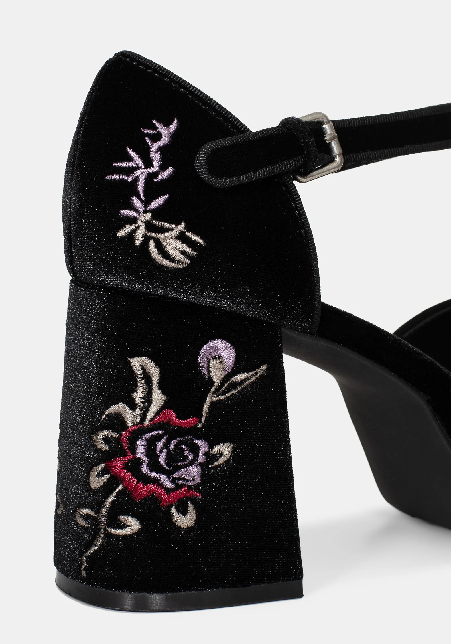 Selene Velvet Embroidered Platform Heels - Image 2