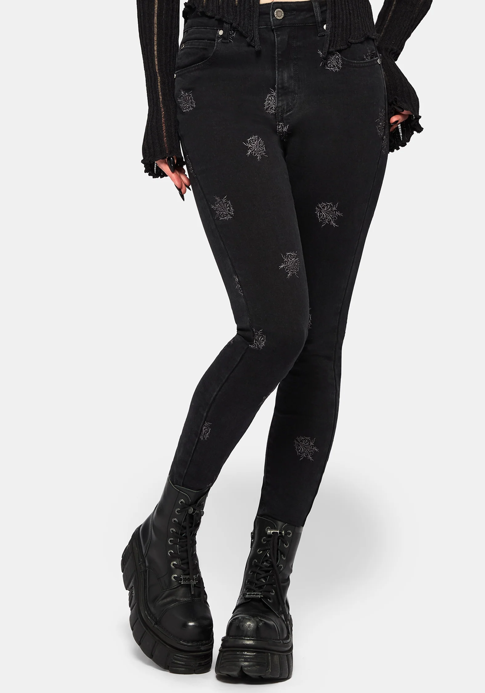 Selin Embroidered Denim Skinny Jean