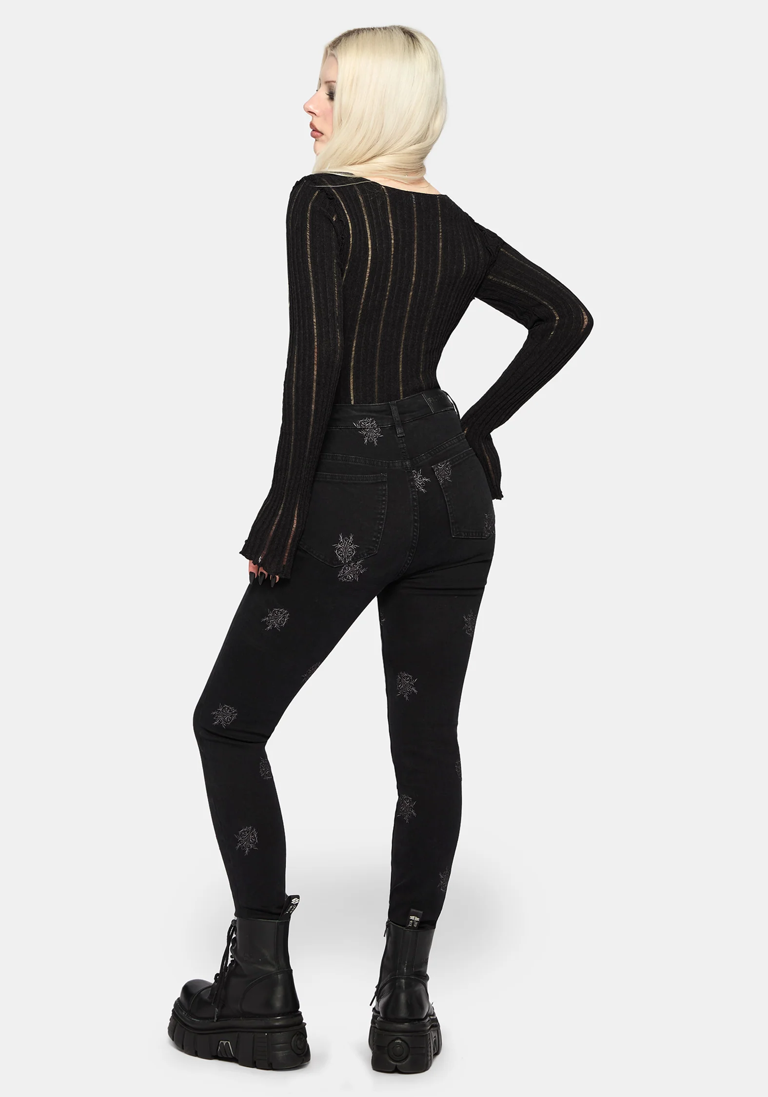 Selin Embroidered Denim Skinny Jean - Image 3