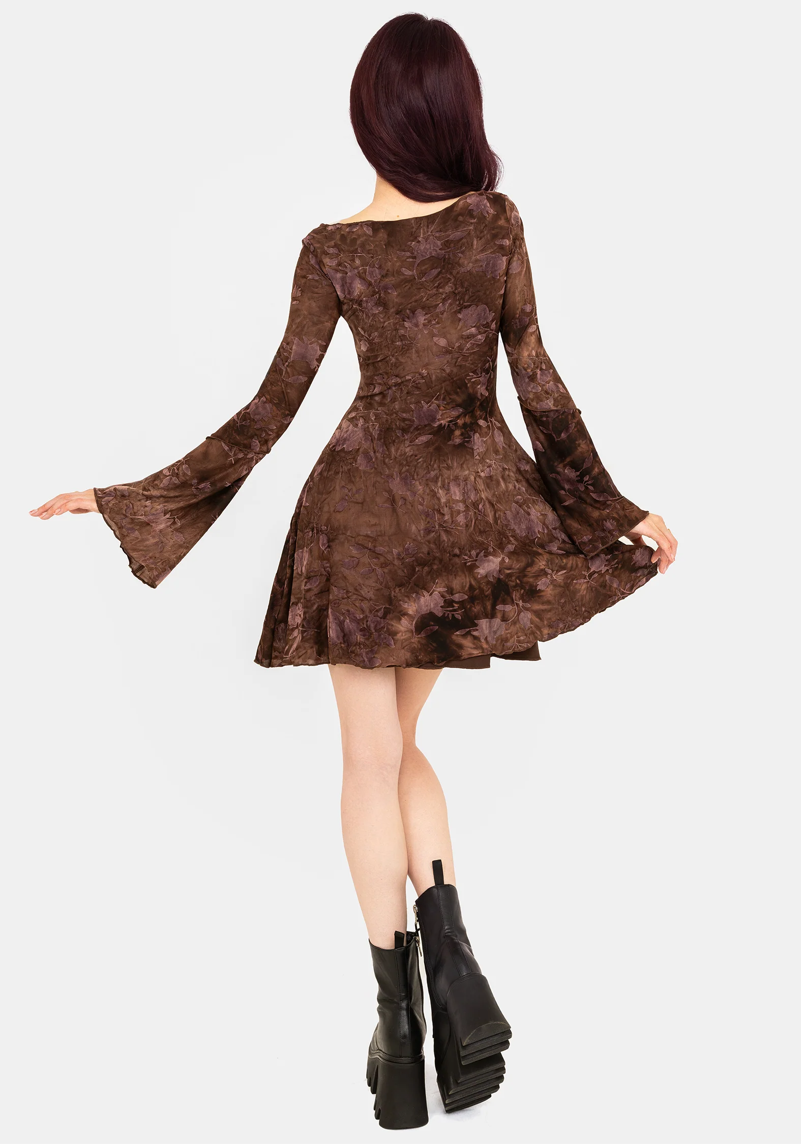 Serenade Long Sleeve Floral Mini Dress - Image 3