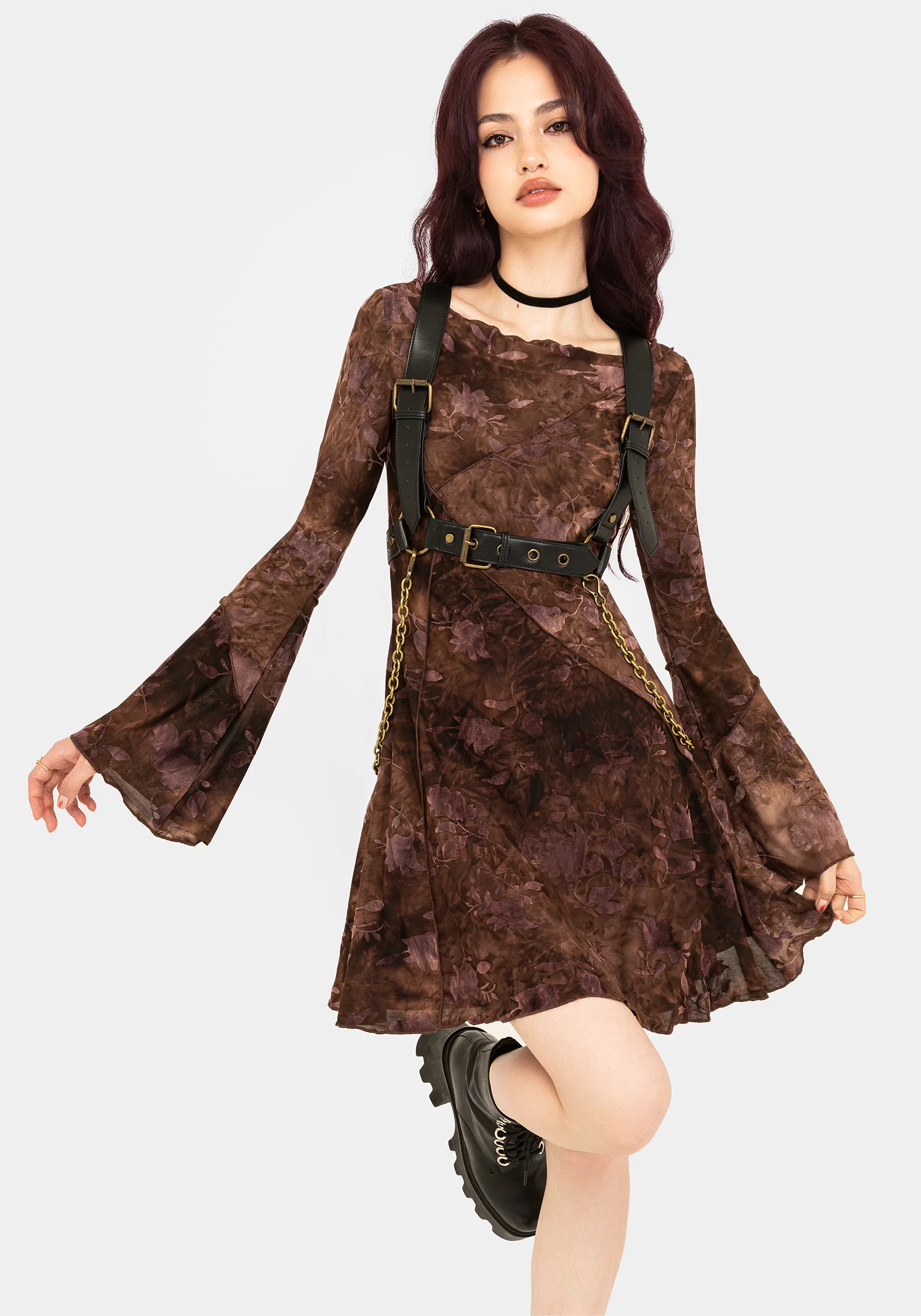 Serenade Long Sleeve Floral Mini Dress - Image 7