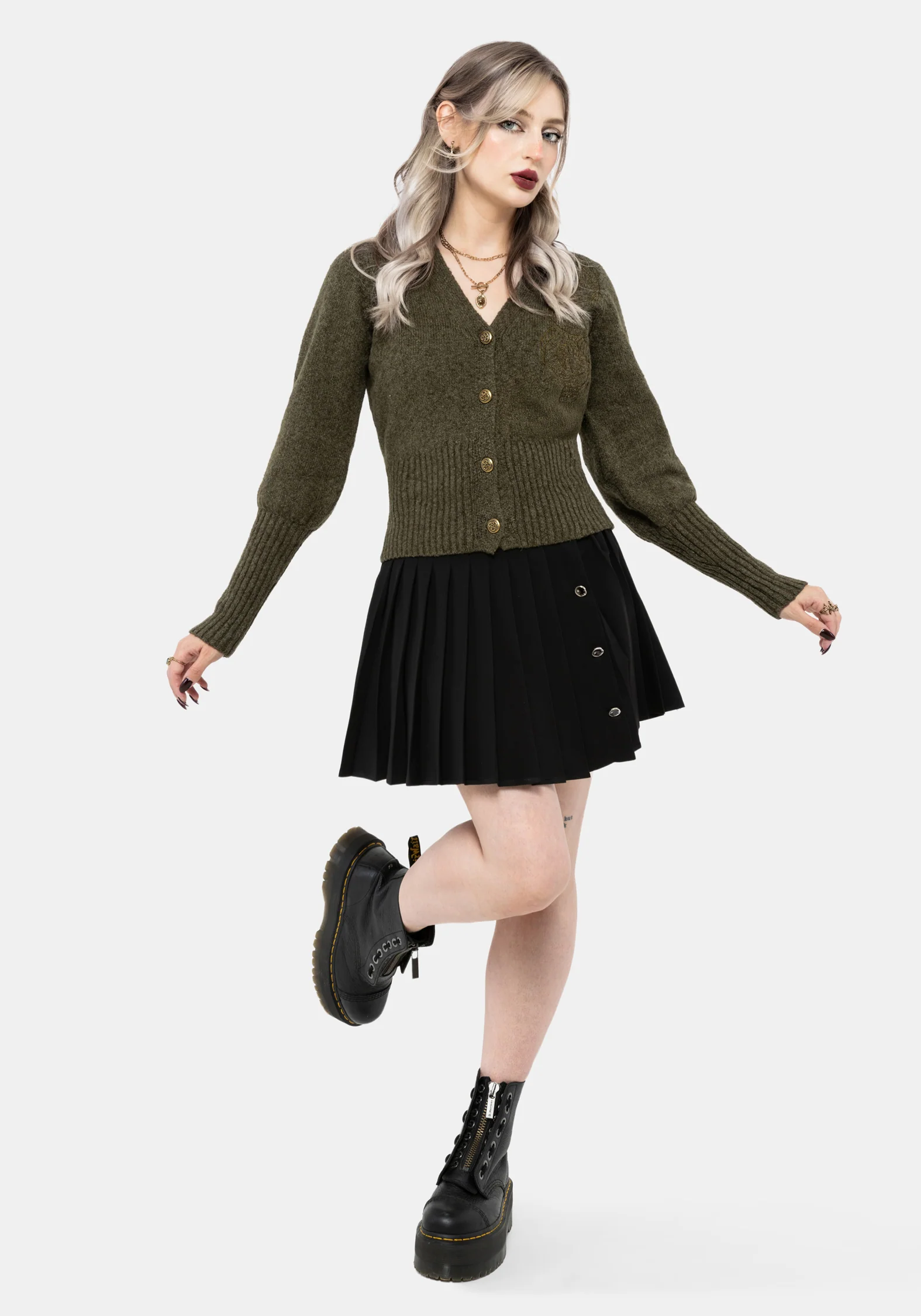 Serpent Snake Embroidered Knit Cardigan - Image 5