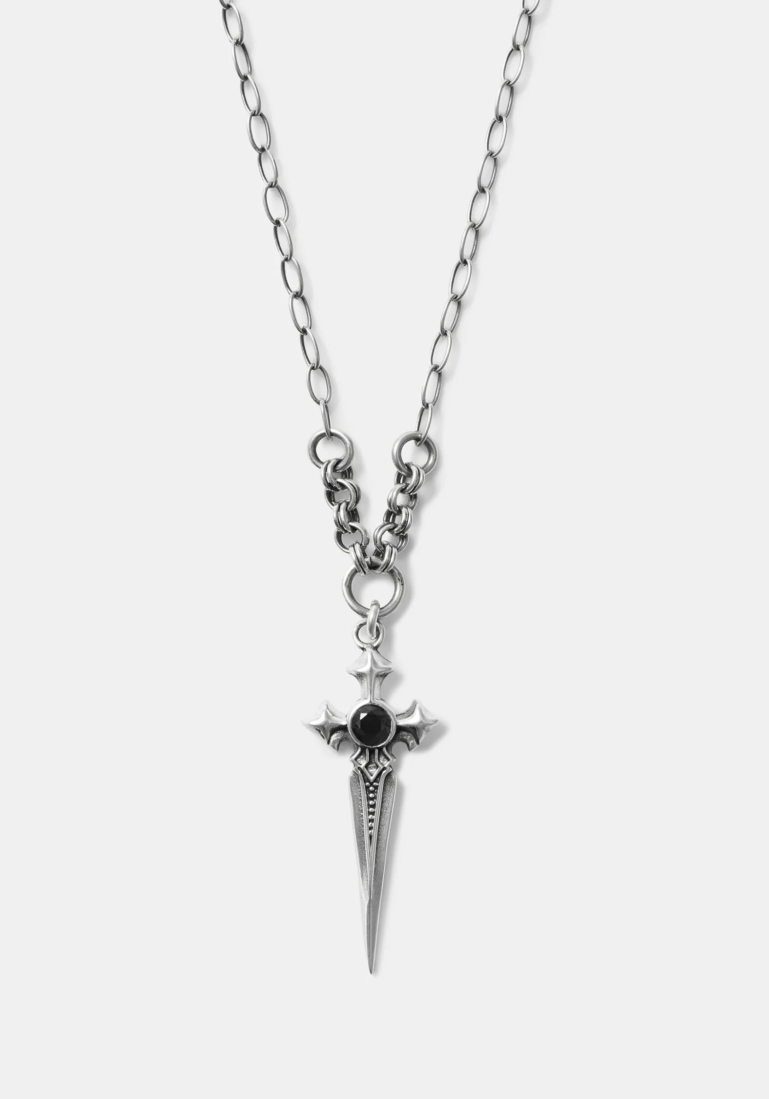 Sica Sword Sterling Silver Black Spinel Necklace - Image 3